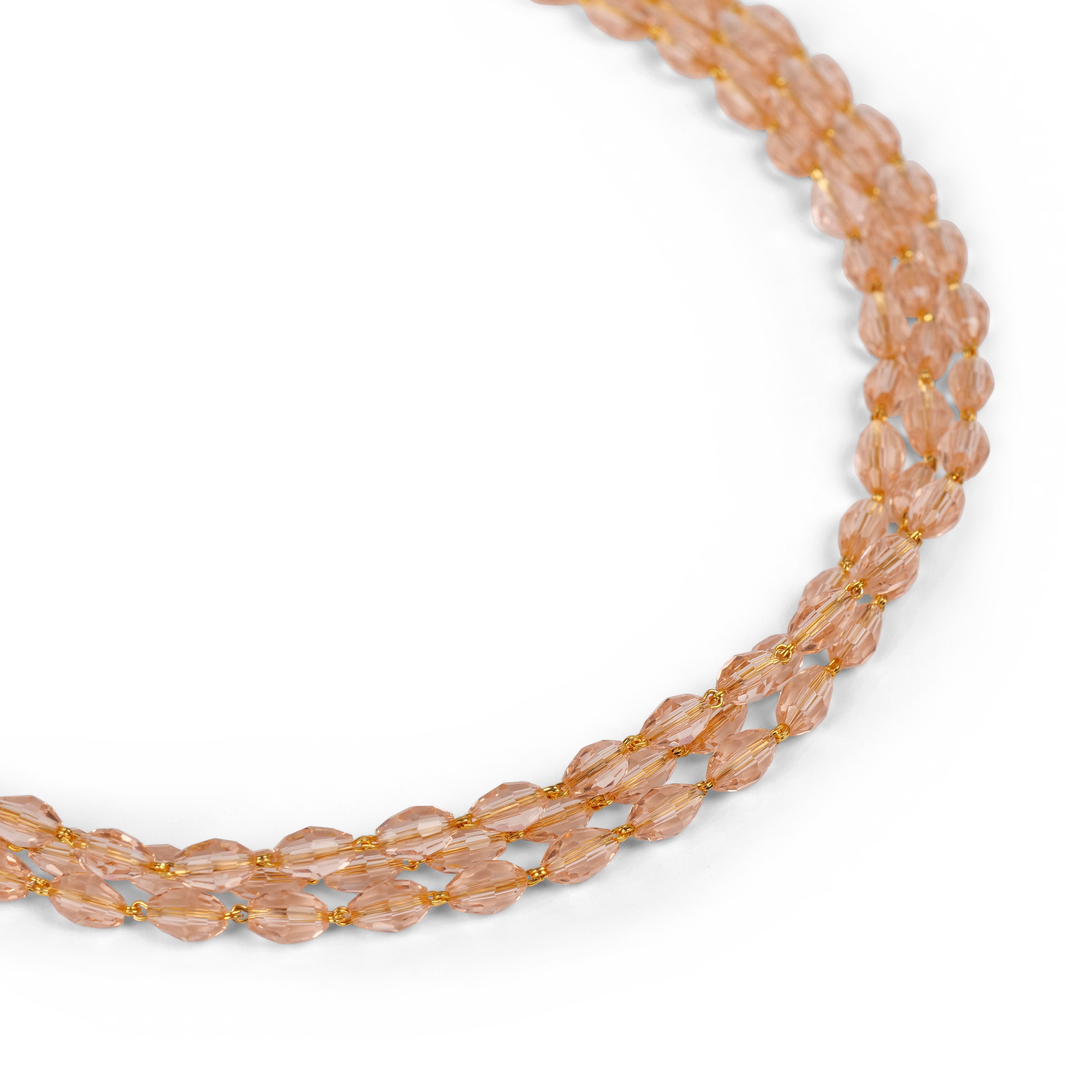 Beaded Necklace to Treasure in Light Topaz