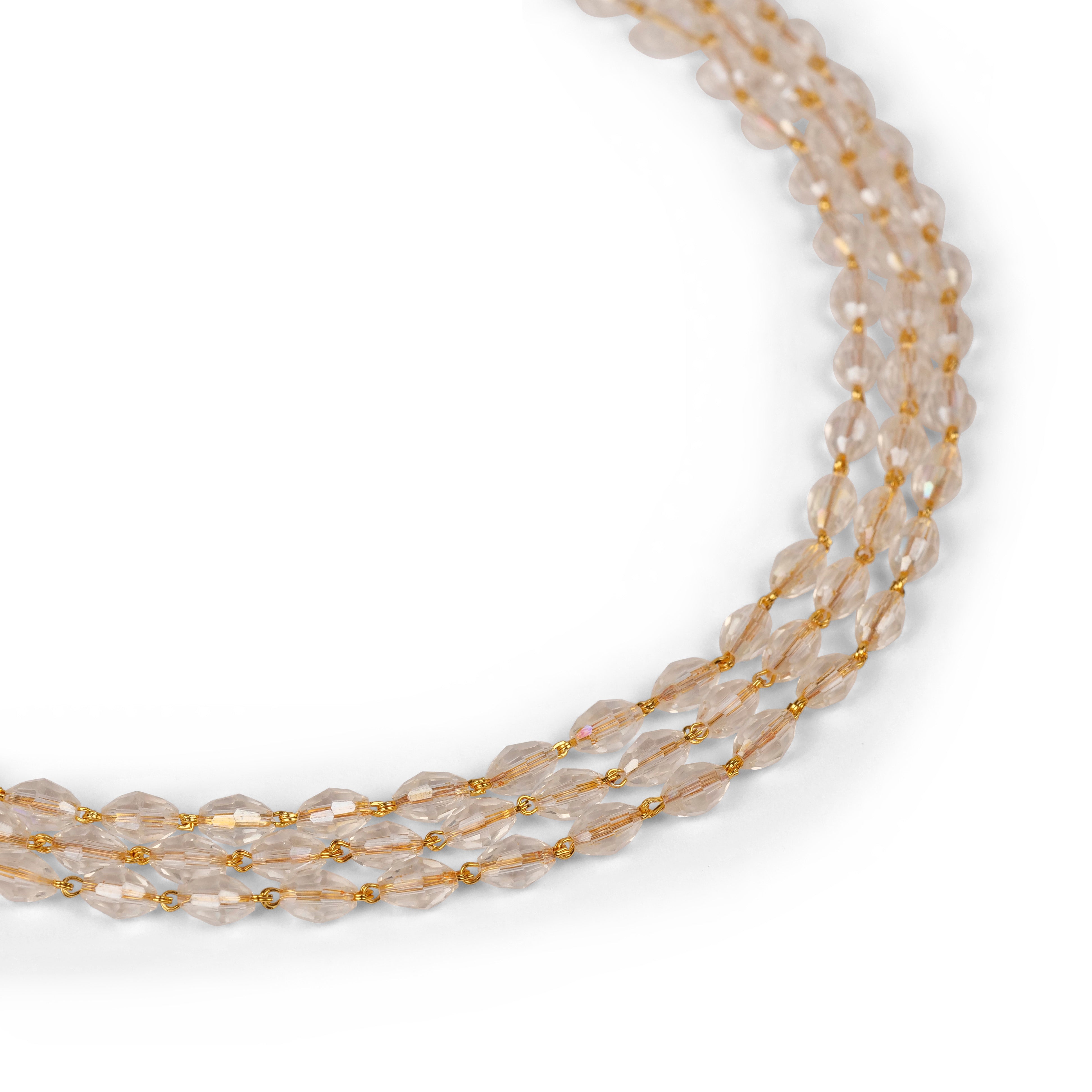 Beaded Necklace to Treasure in White
