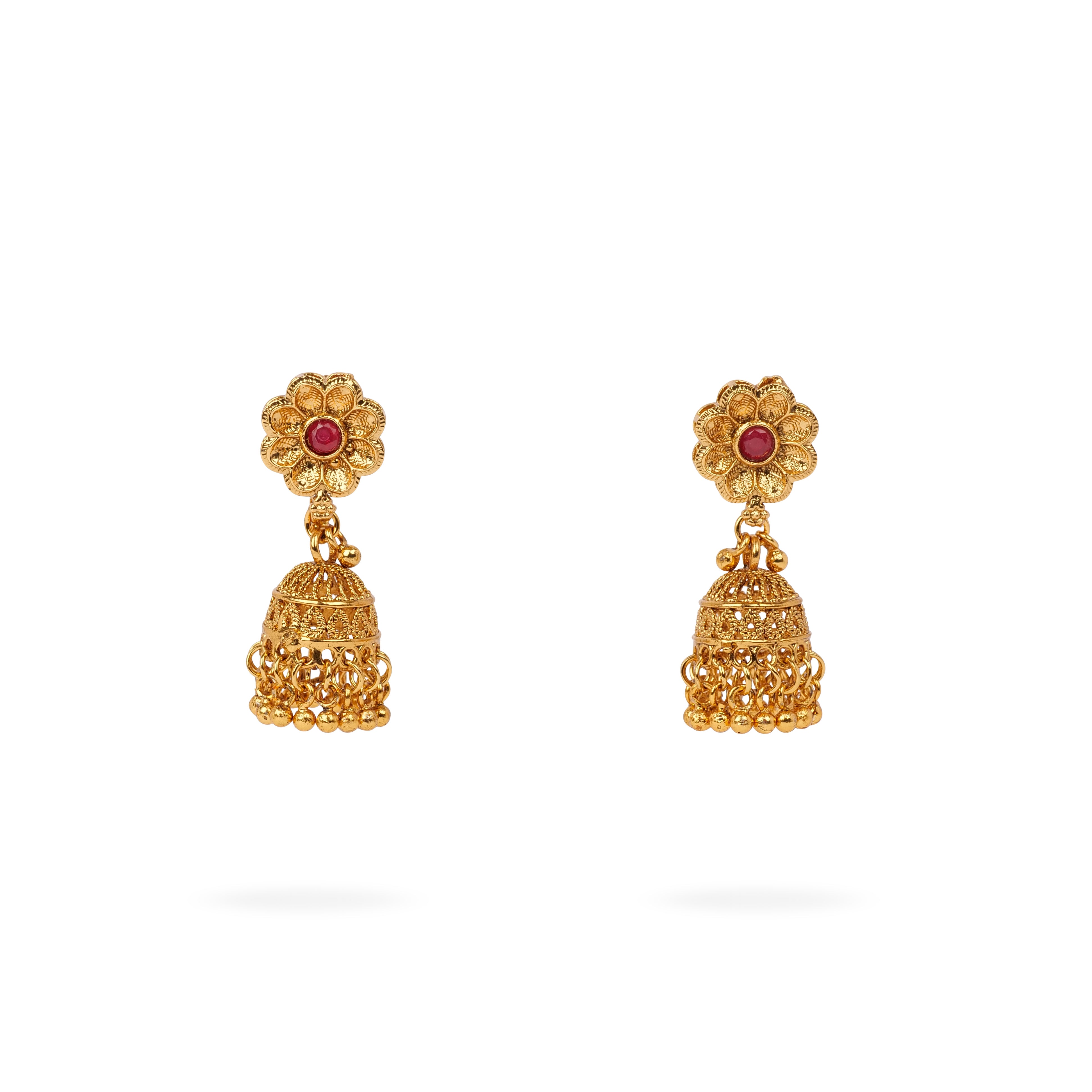 Taara Barrel Bead Chain Set in Ruby