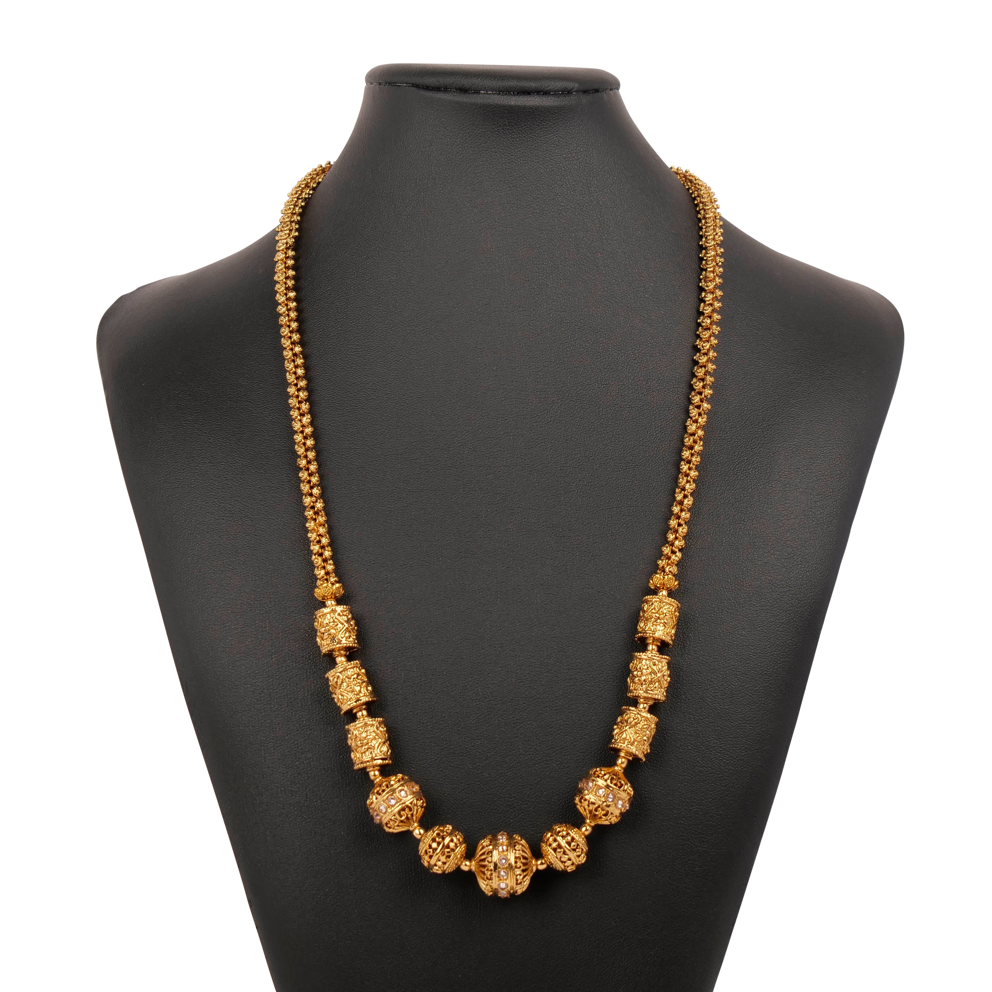 Milana Barrel Bead Chain Set in Light Topaz