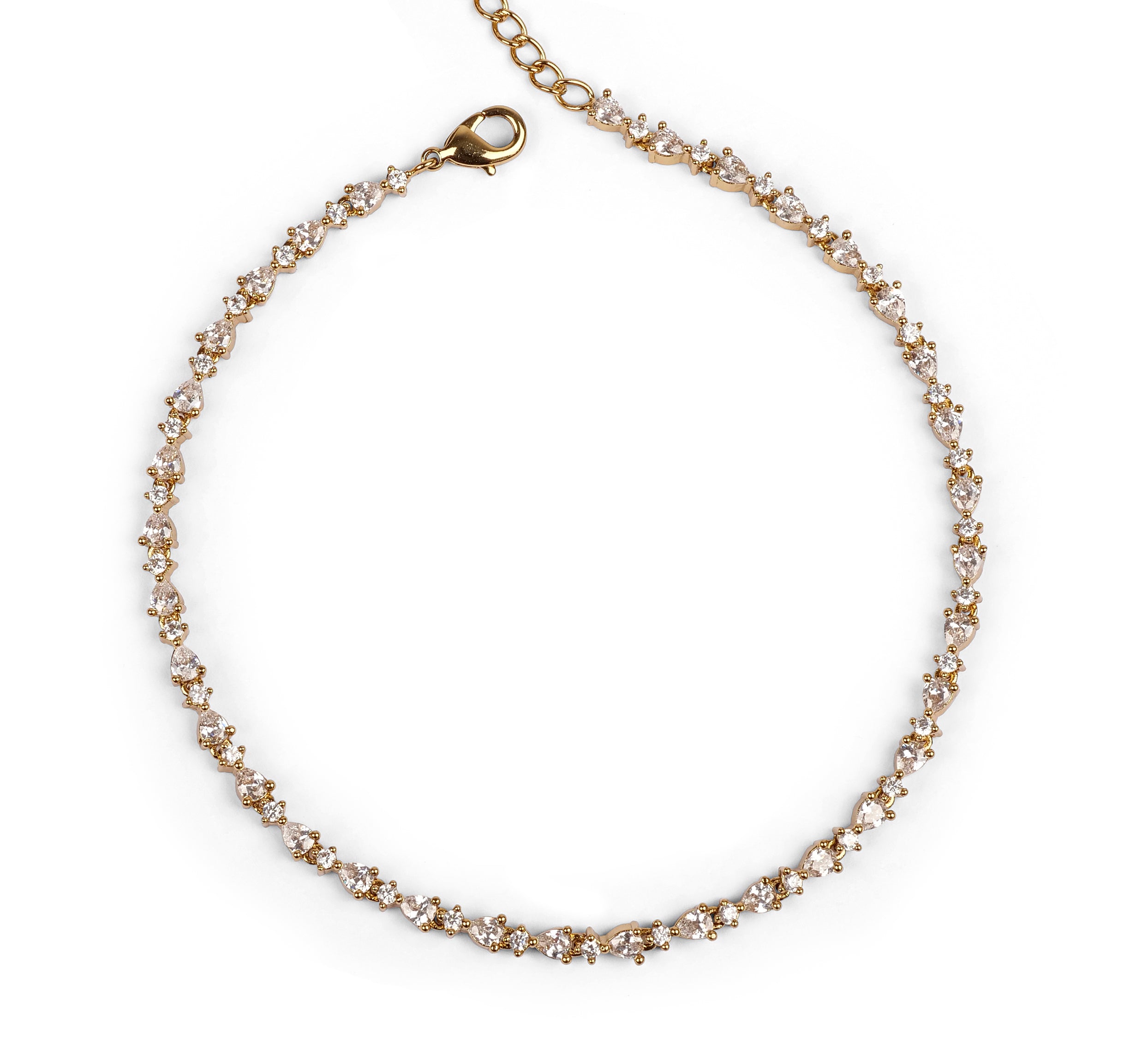 Lucia Cubic Zirconia Anklet in White