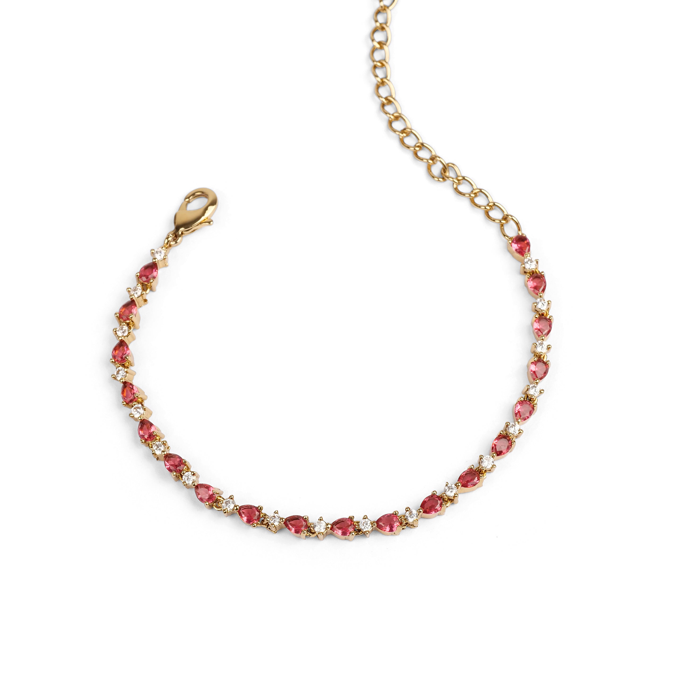 Lucia Cubic Zirconia Bracelet in Ruby