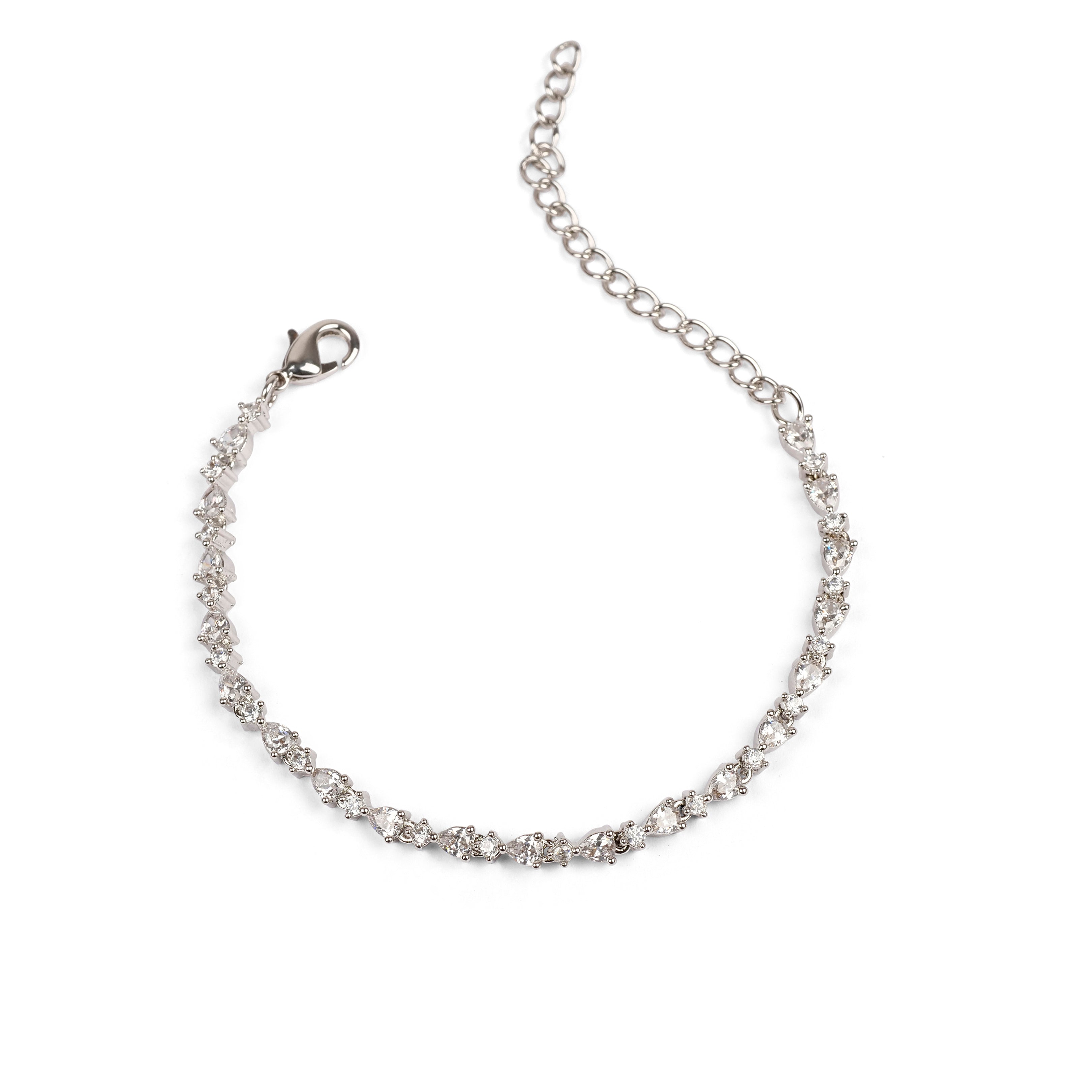 Lucia Cubic Zirconia Bracelet in Rhodium