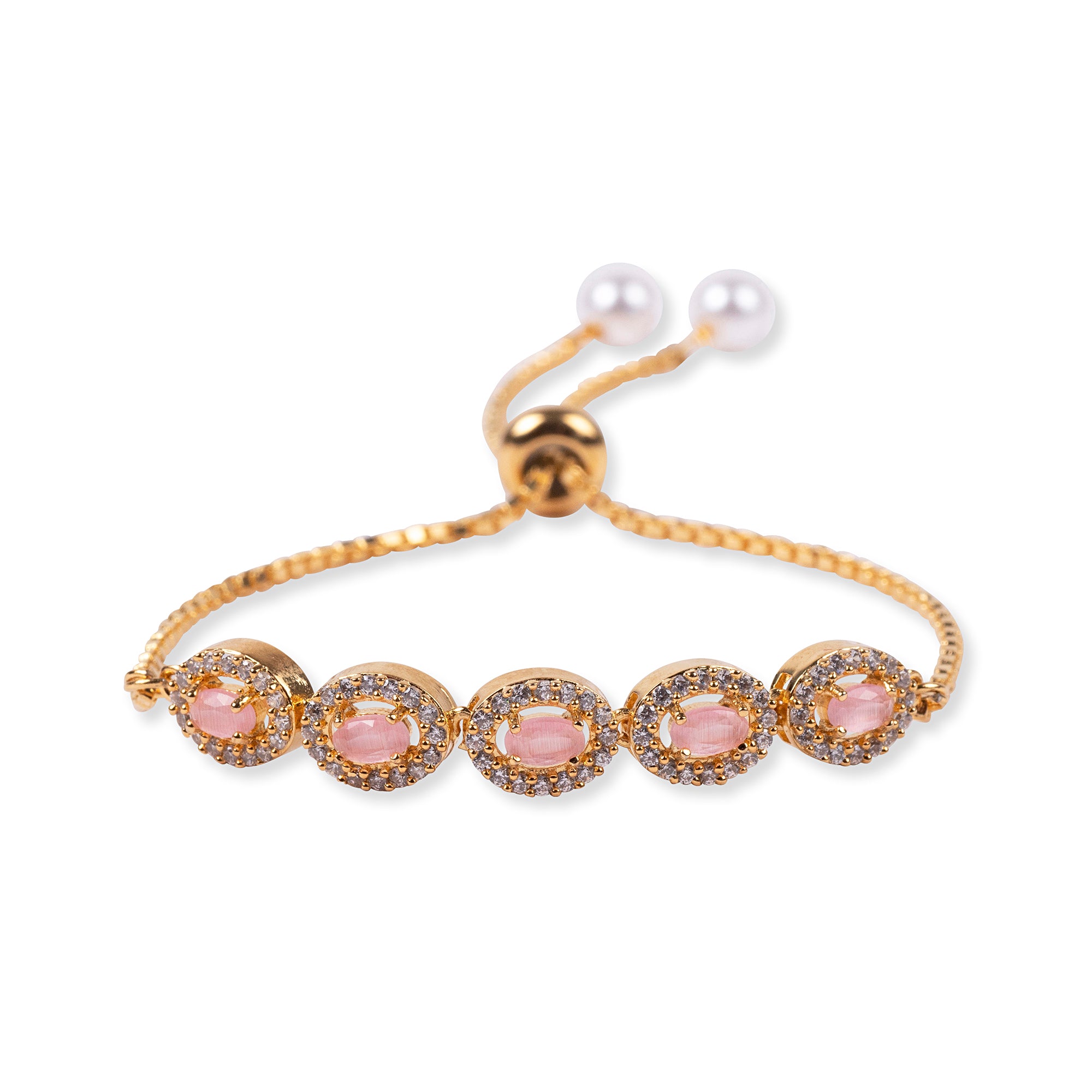 Lola Cubic Zirconia Bracelet in Light Pink