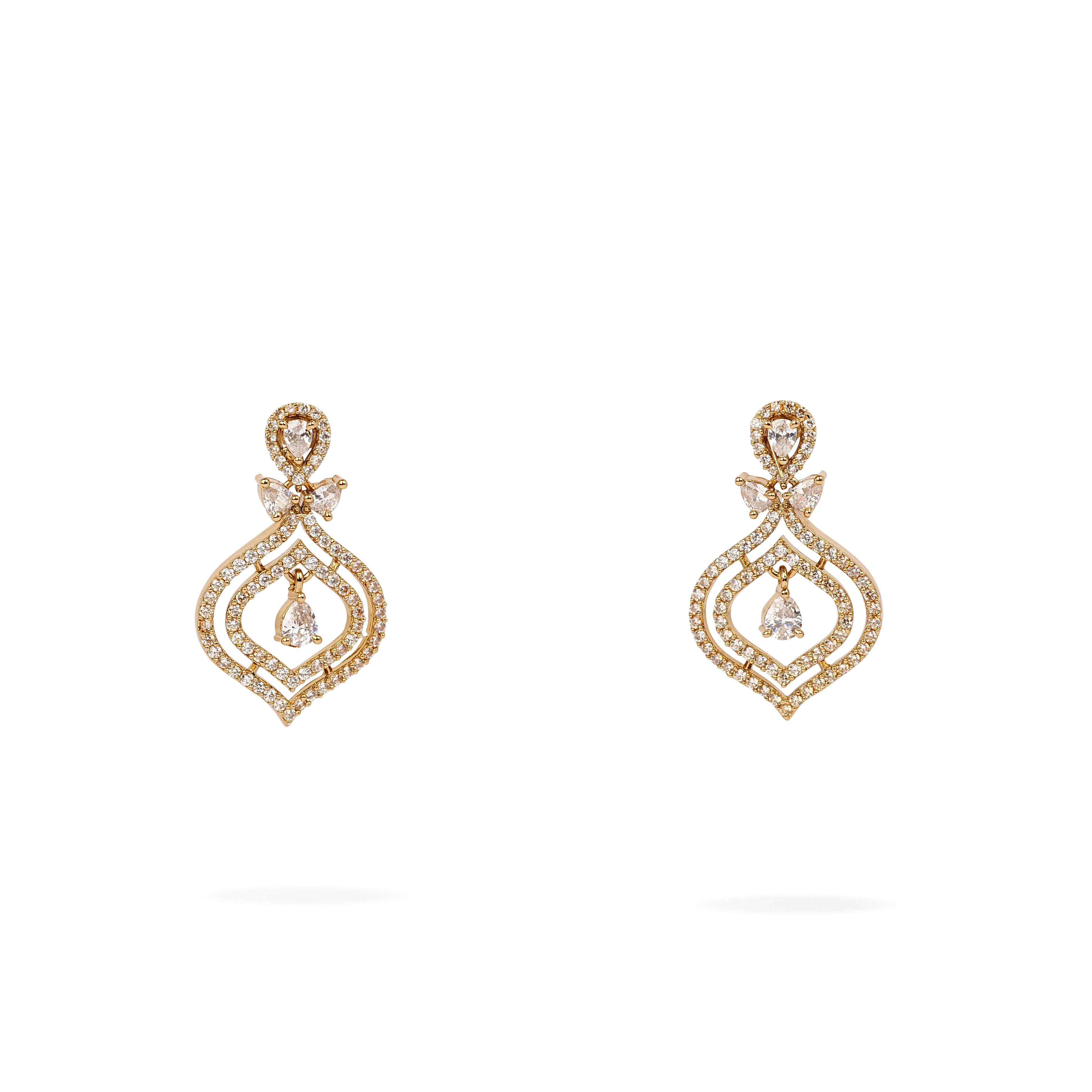 Alayna Cubic Zirconia Earrings in Light Topaz