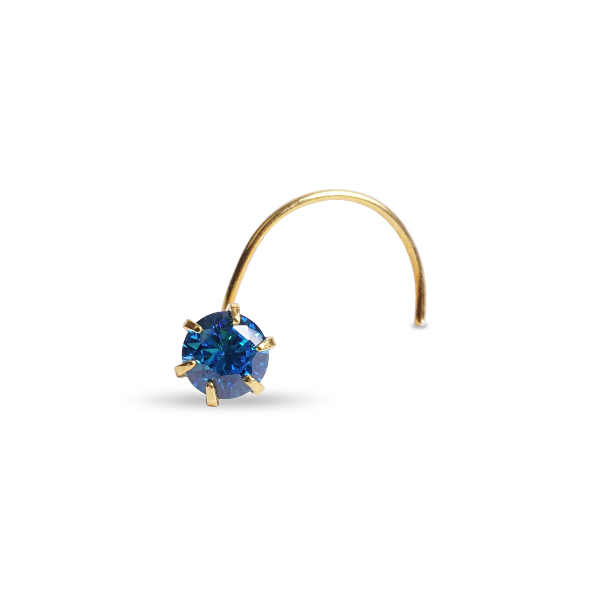 Blue Cubic Zirconia Nose Pin