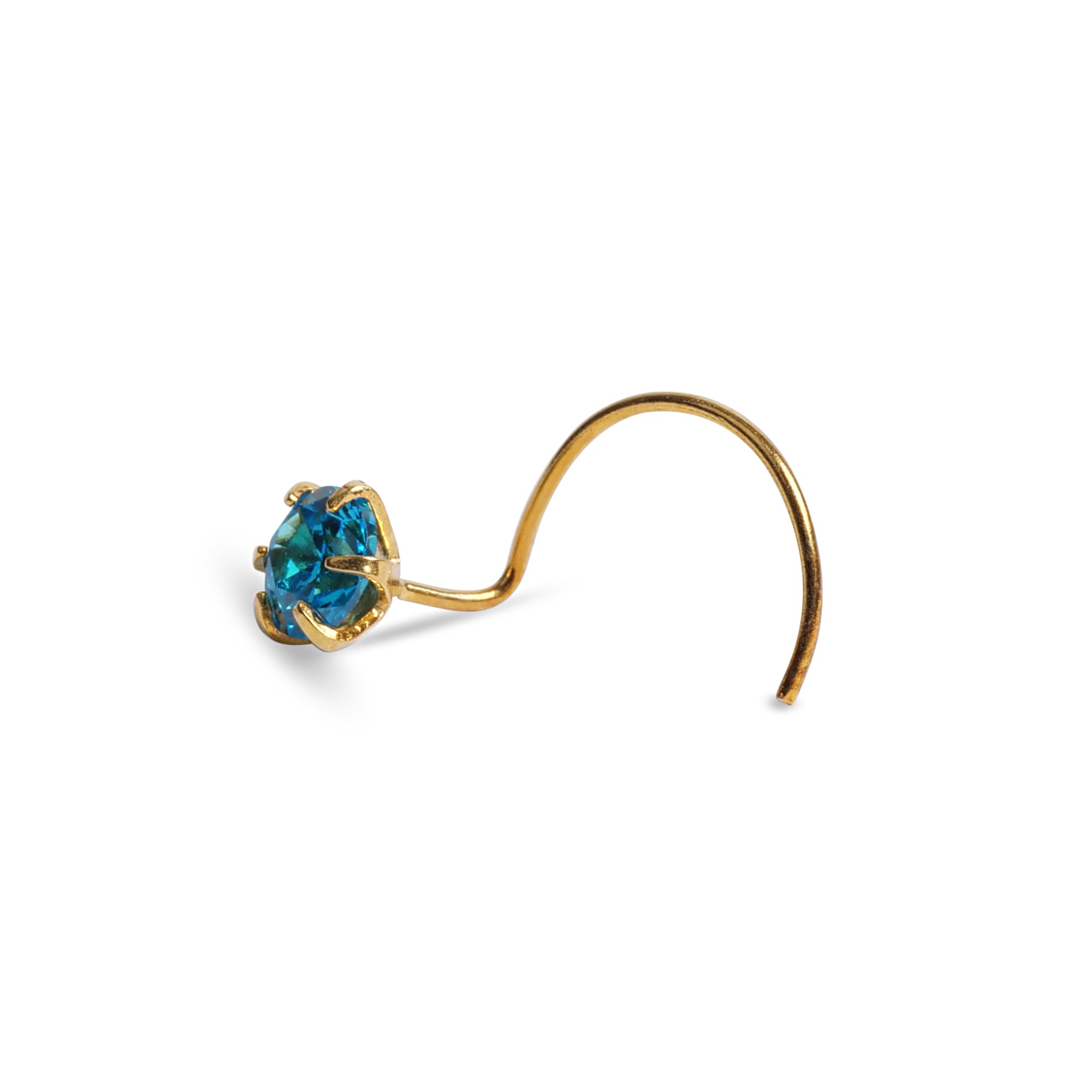 Blue Cubic Zirconia Nose Pin