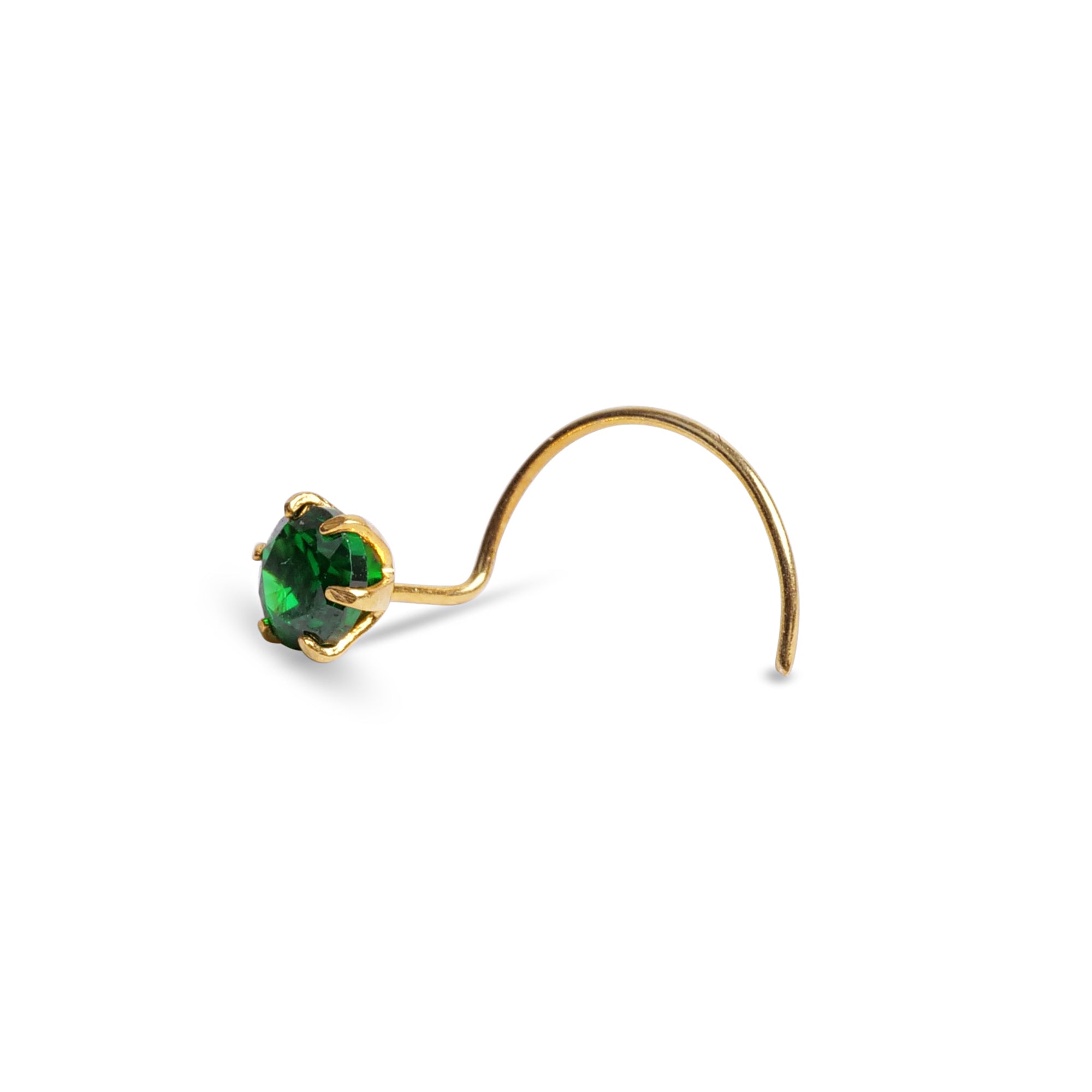 Green Cubic Zirconia Nose Pin