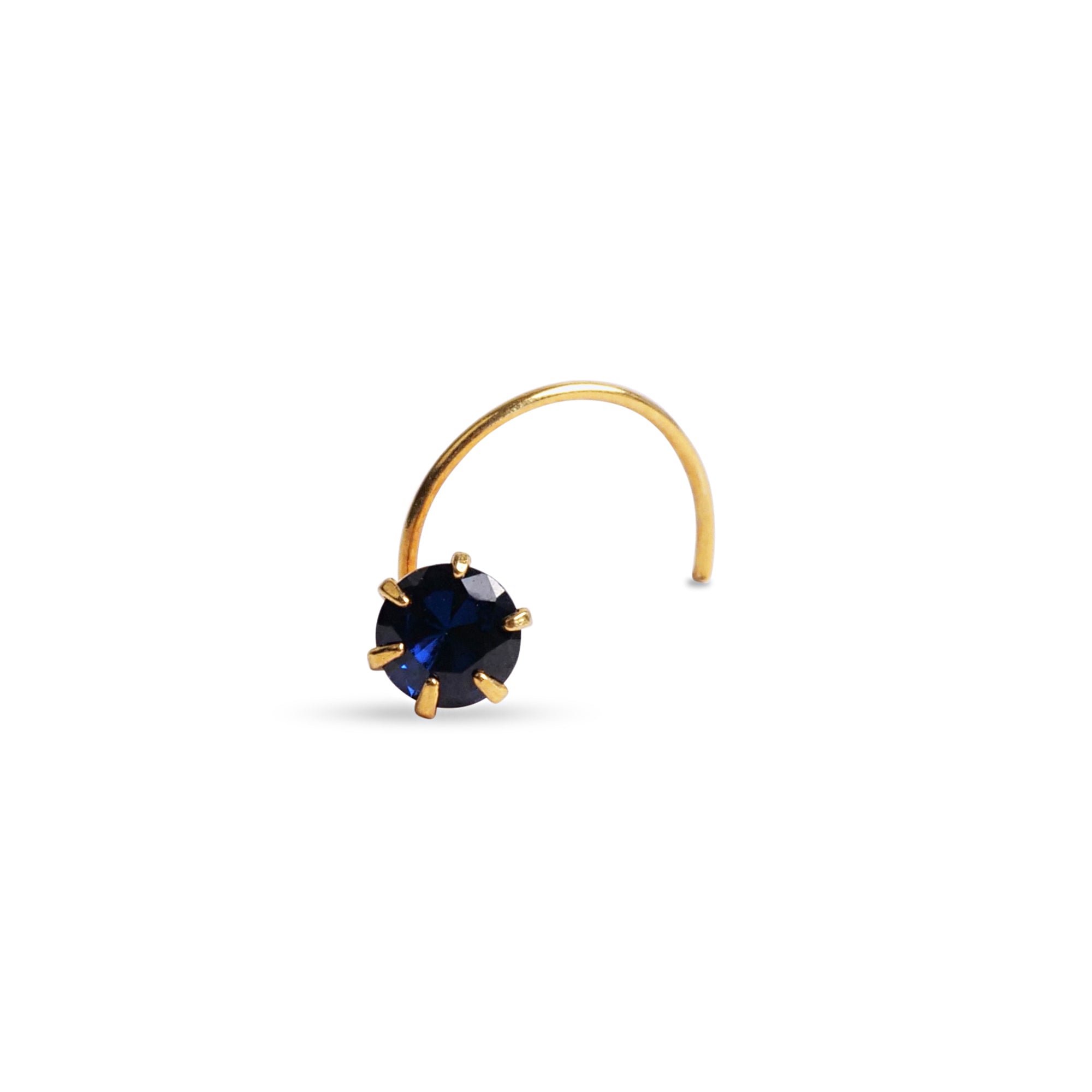 Navy Cubic Zirconia Nose Pin