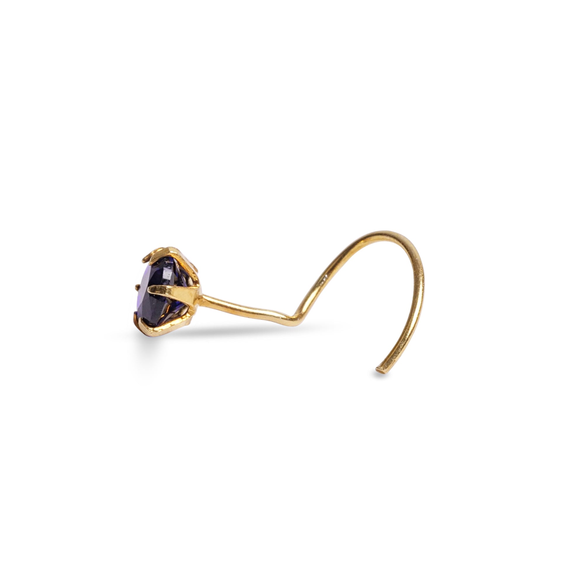 Navy Cubic Zirconia Nose Pin