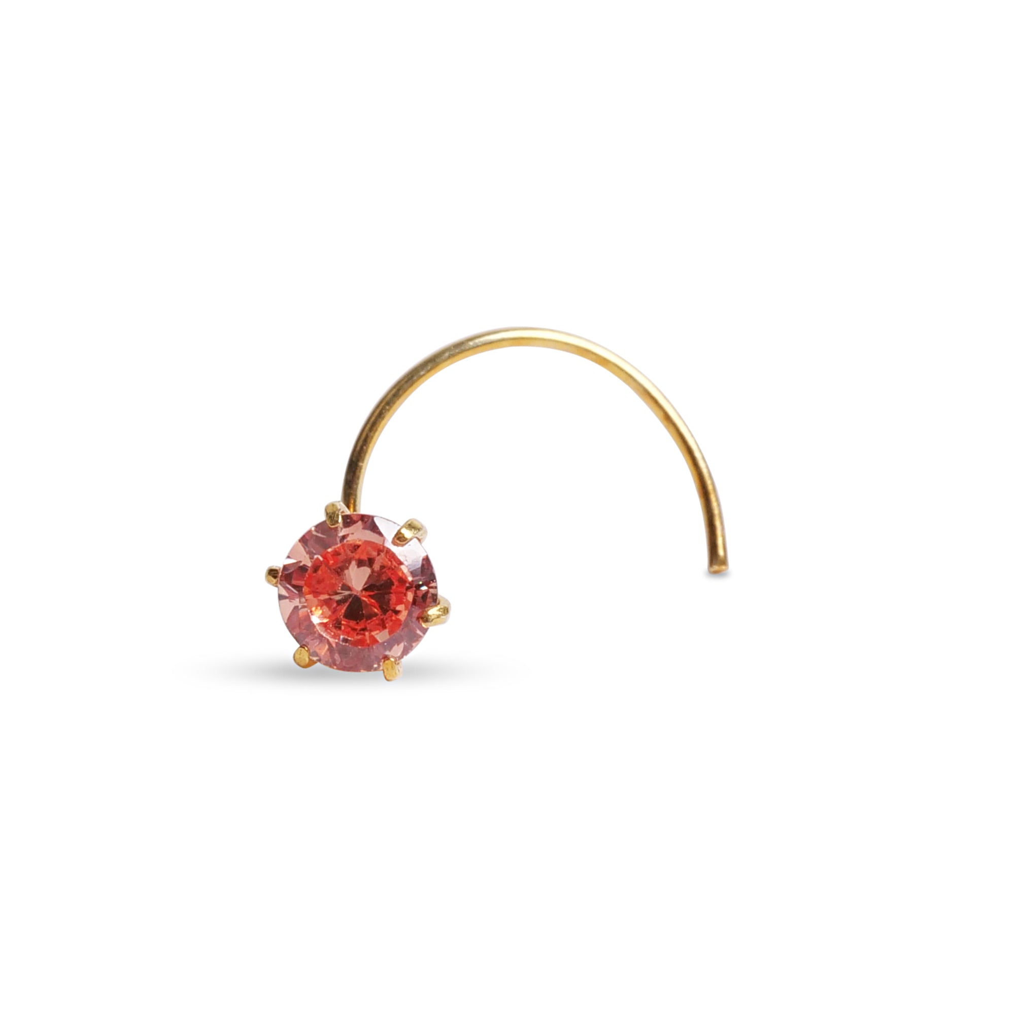 Light Topaz Cubic Zirconia Nose Pin