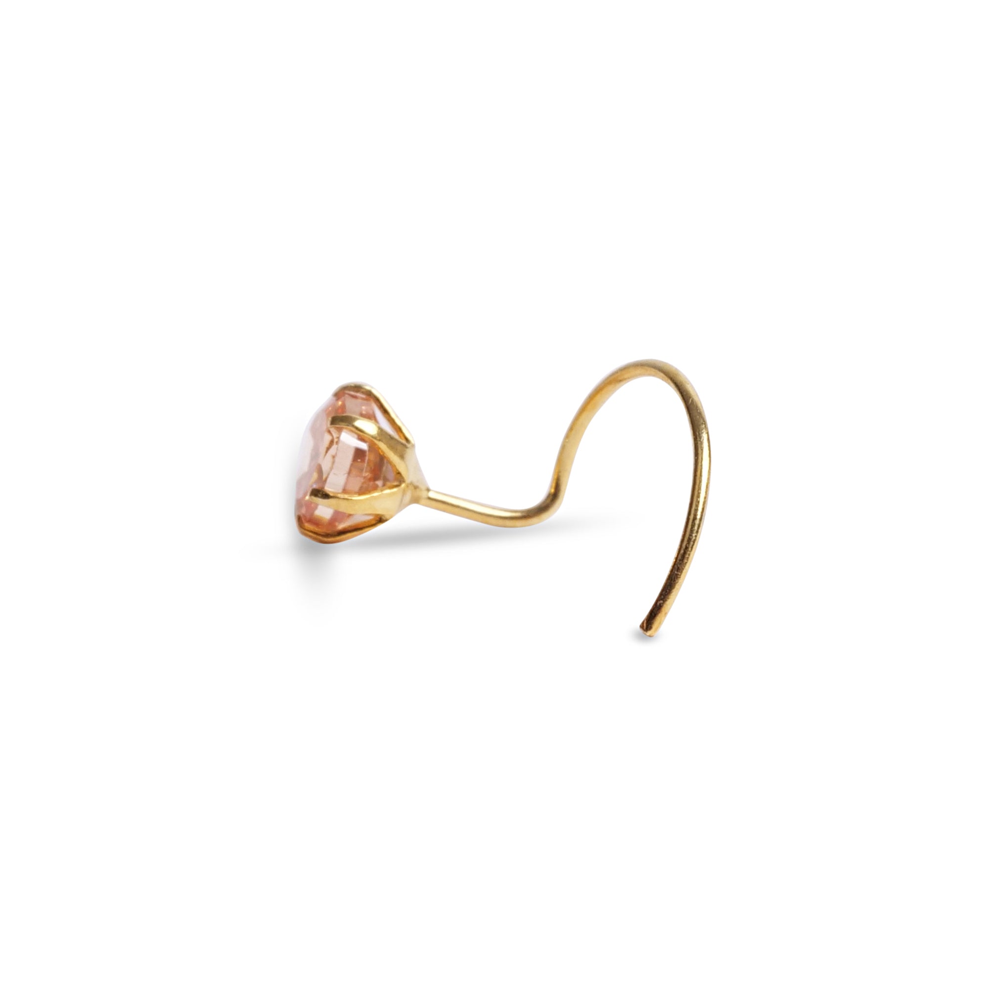 Light Topaz Cubic Zirconia Nose Pin