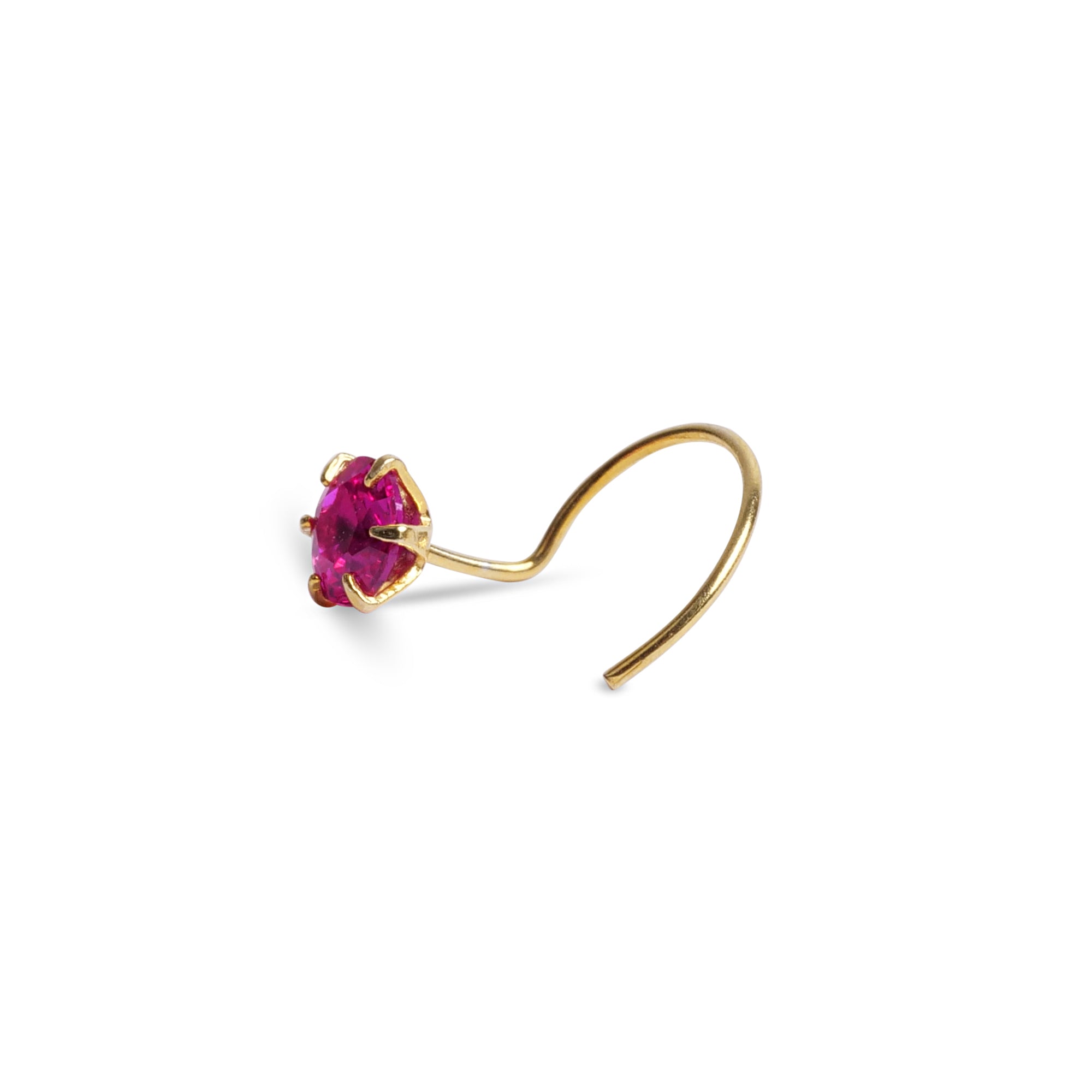 Pink Cubic Zirconia Nose Pin