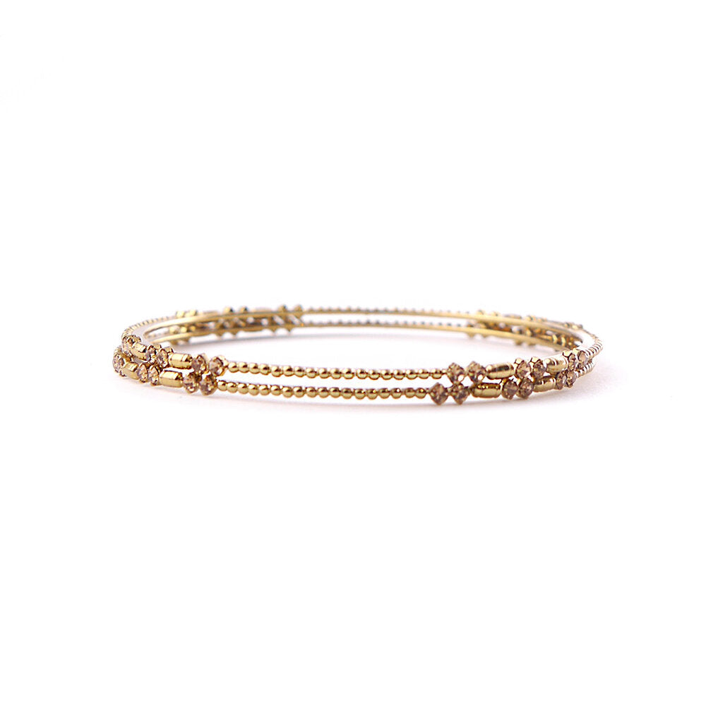 Thin Champagne and Bead Bangles