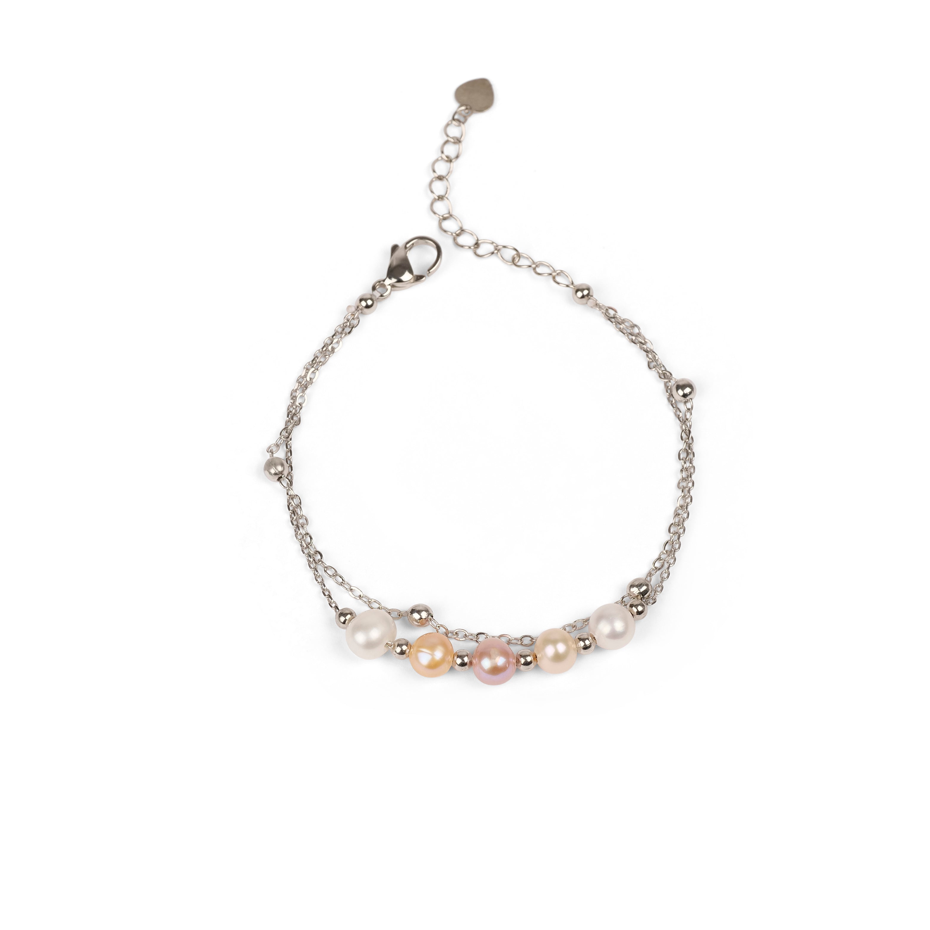 Multi Pearl and Double Chain Bracelet