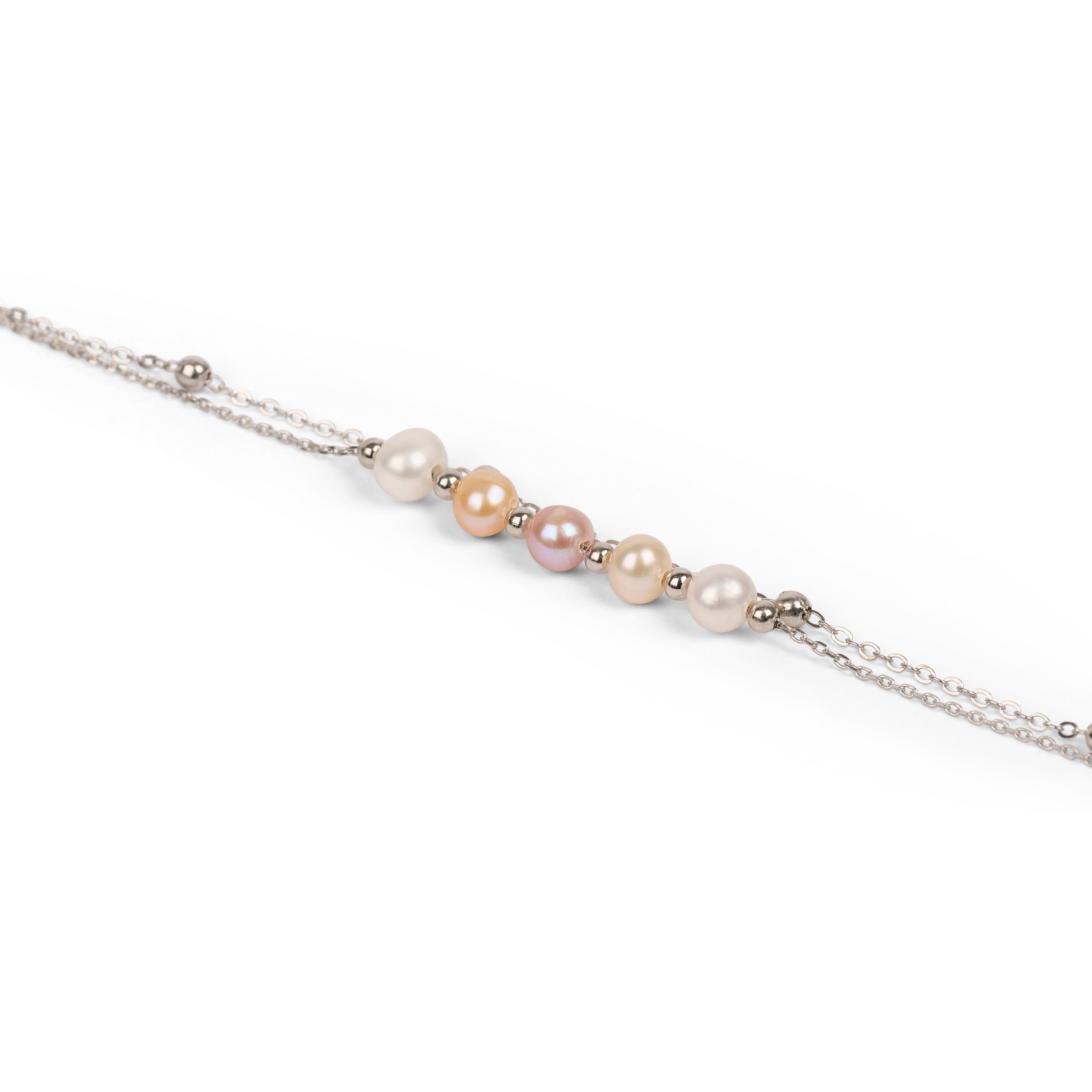 Multi Pearl and Double Chain Bracelet