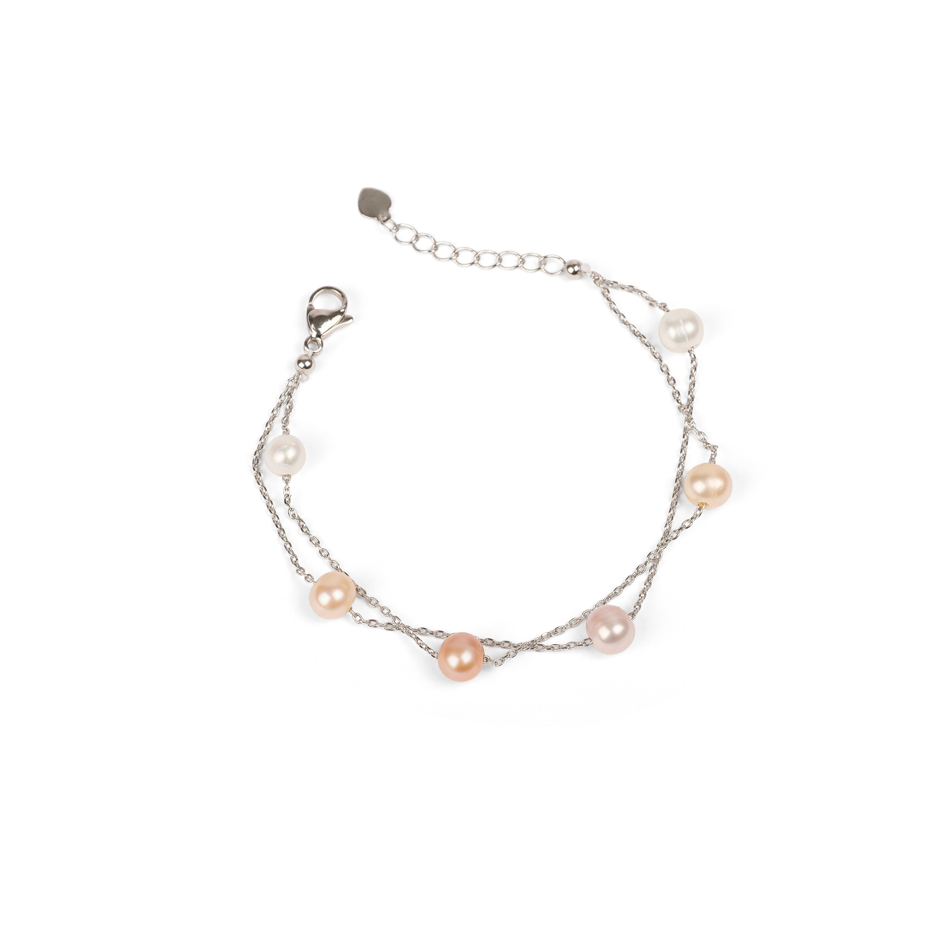 Tonal Double Row Pearl Bracelet
