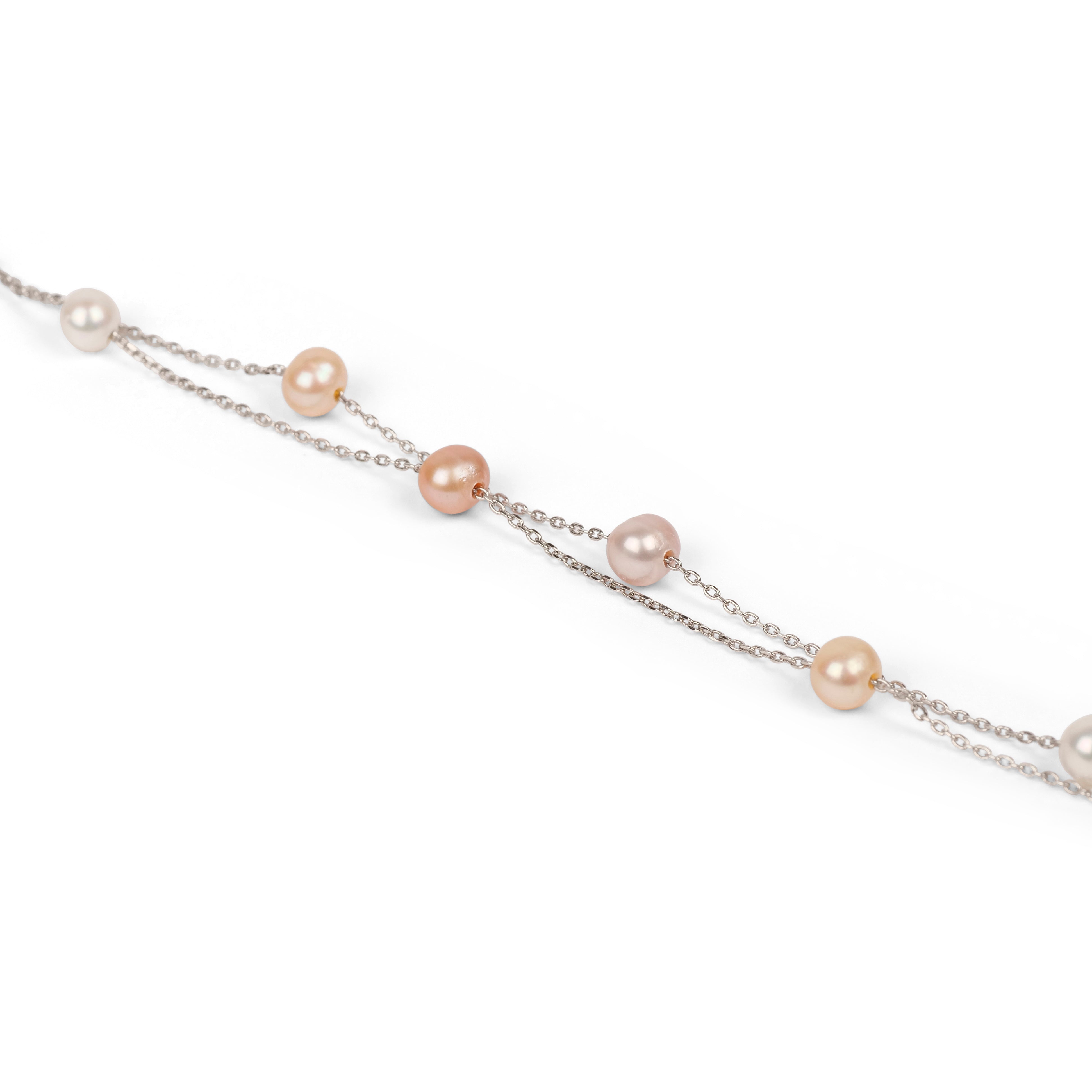Tonal Double Row Pearl Bracelet