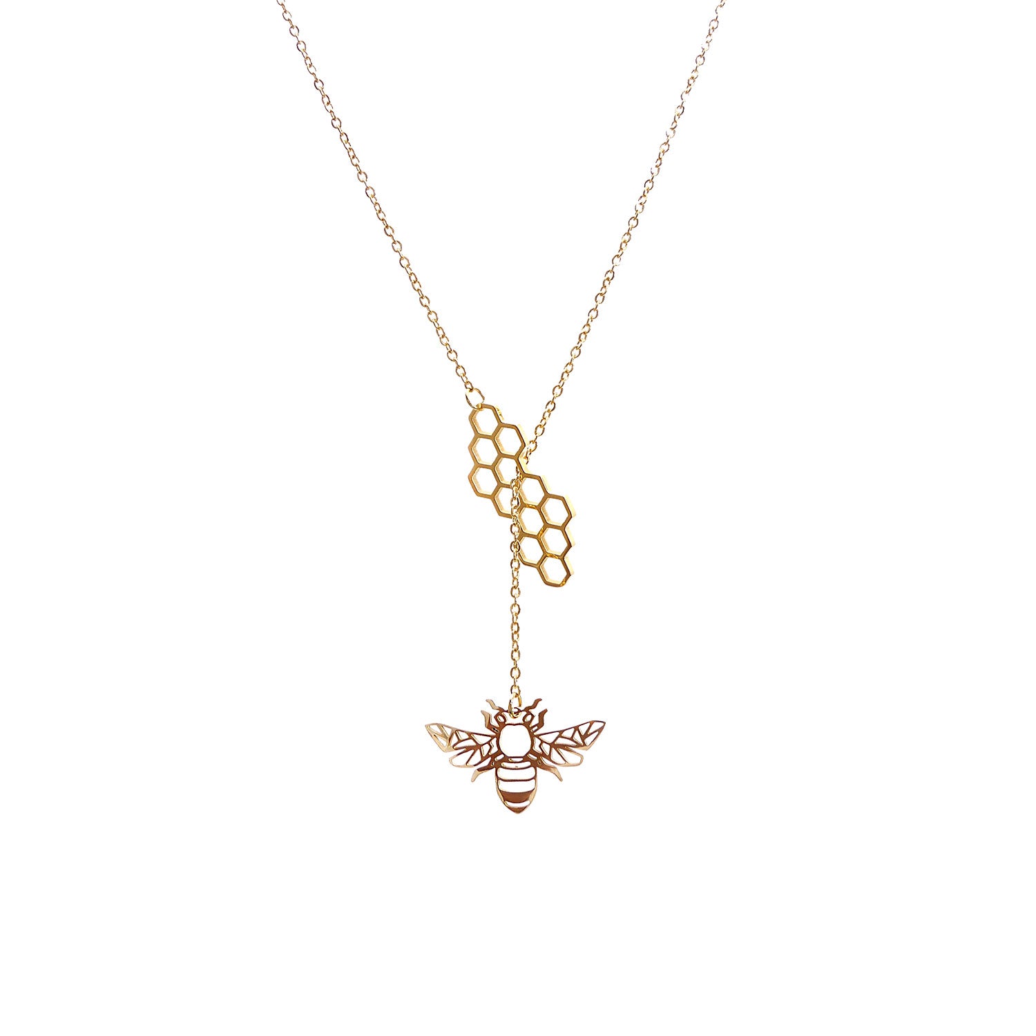 Honey Bee Necklace in Gold