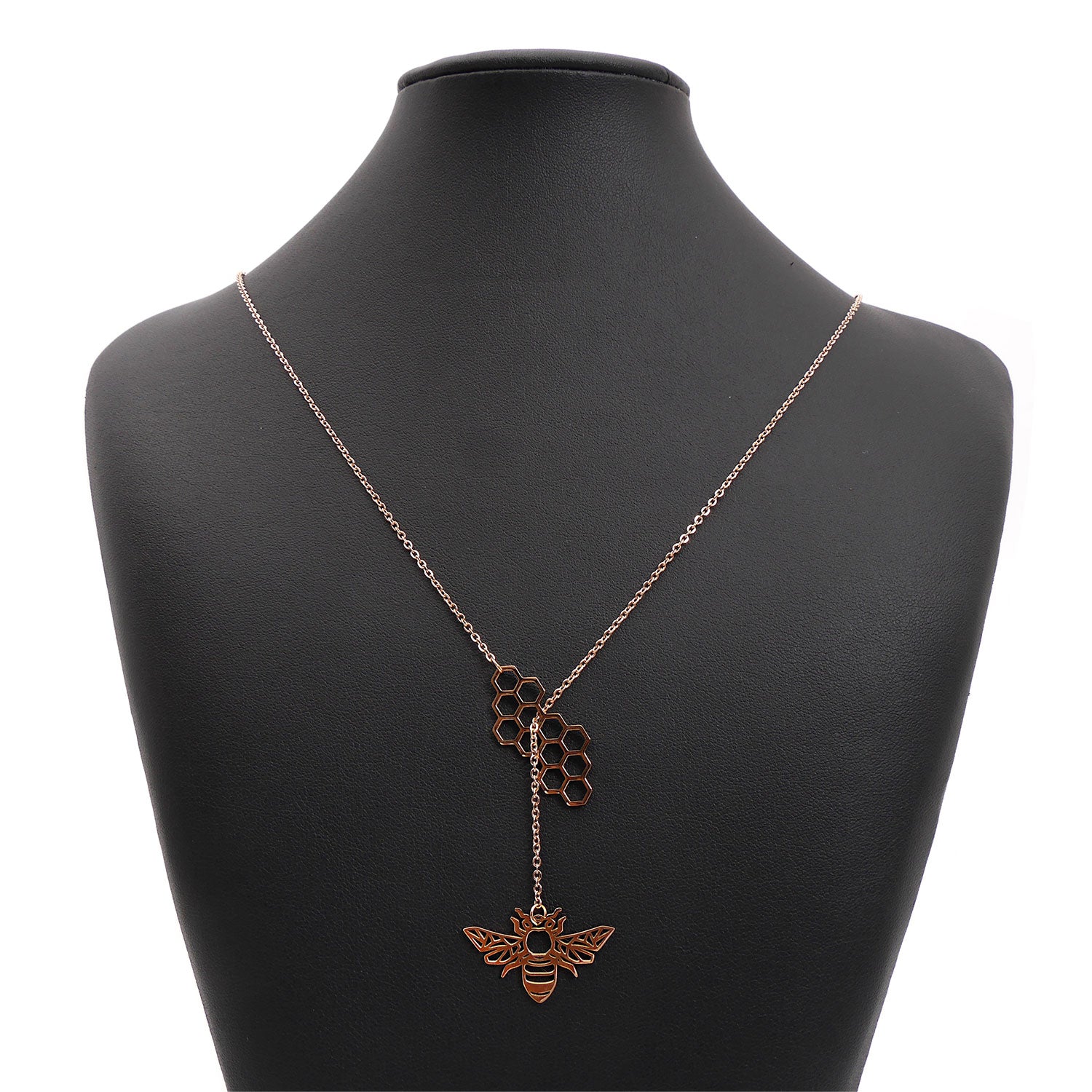 Honey Bee Necklace in Rose Gold