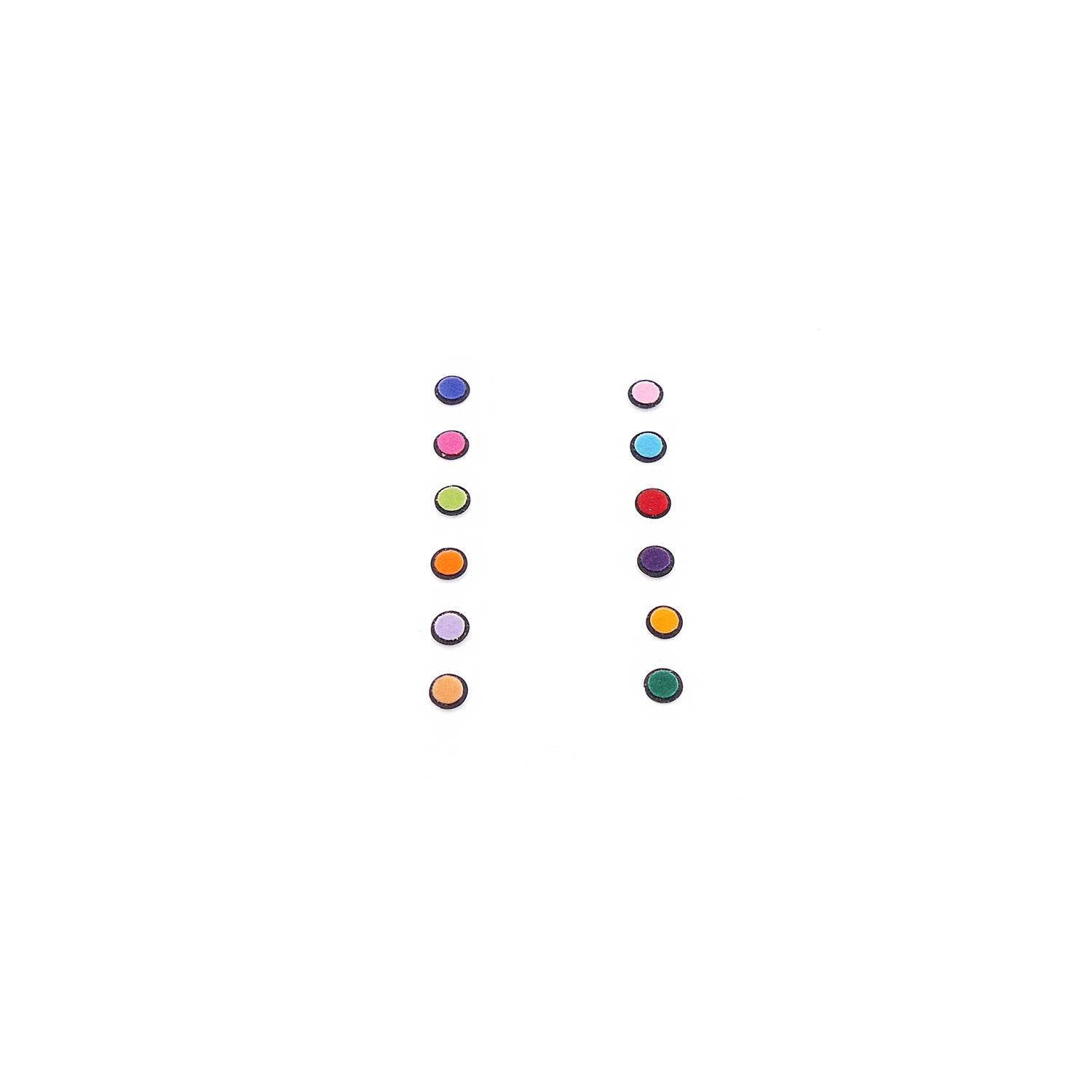 Multi Plain and Black Bindi - 5mm