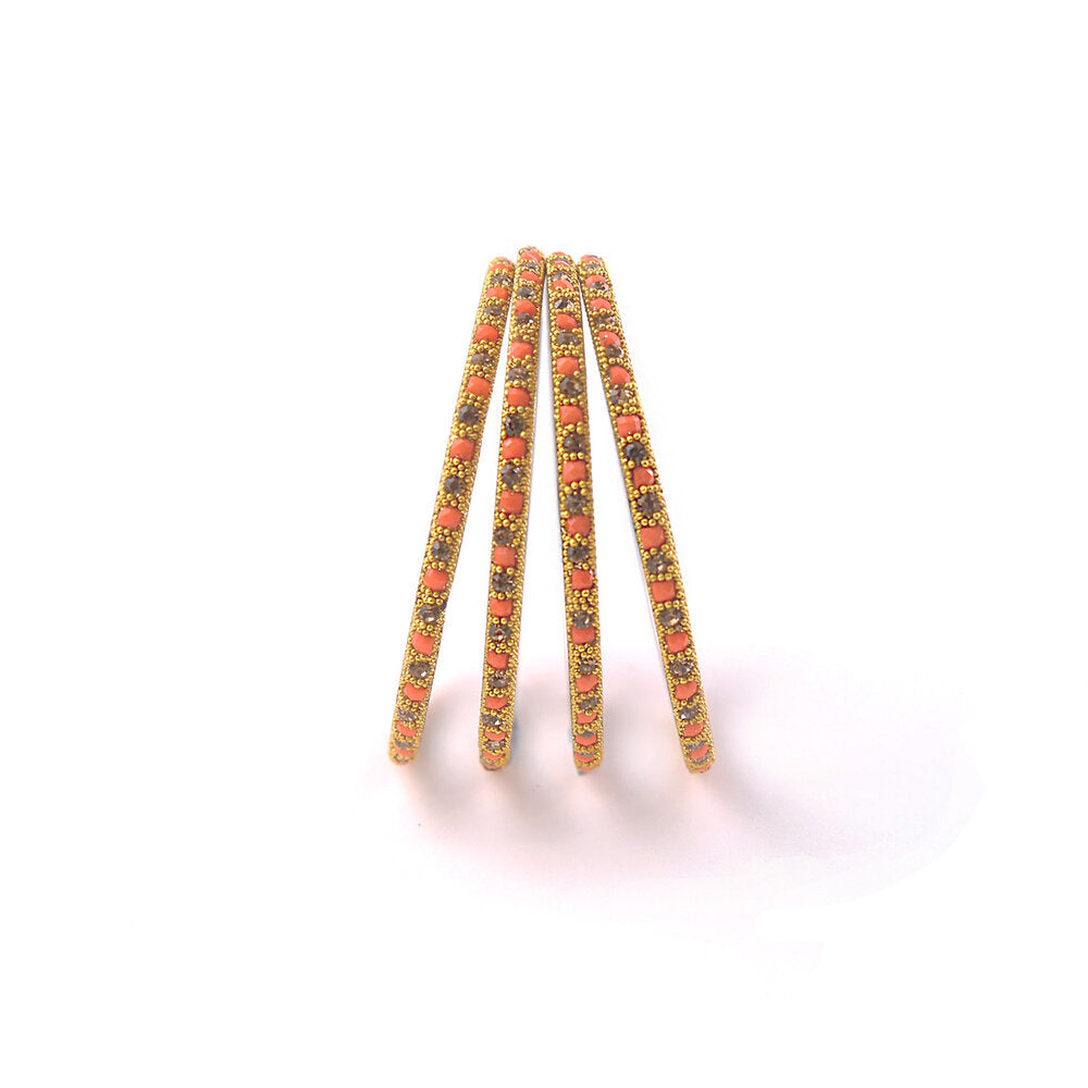 Orange Lakh Bangle Set