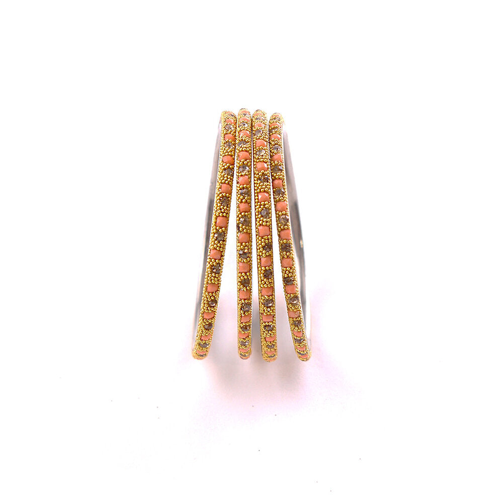 Peach Lakh Bangle Set