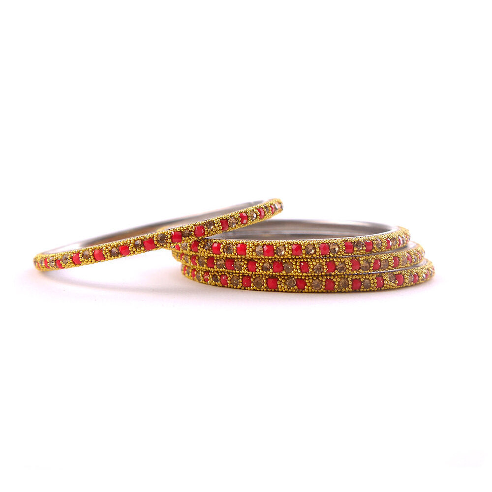 Red Lakh Bangle Set
