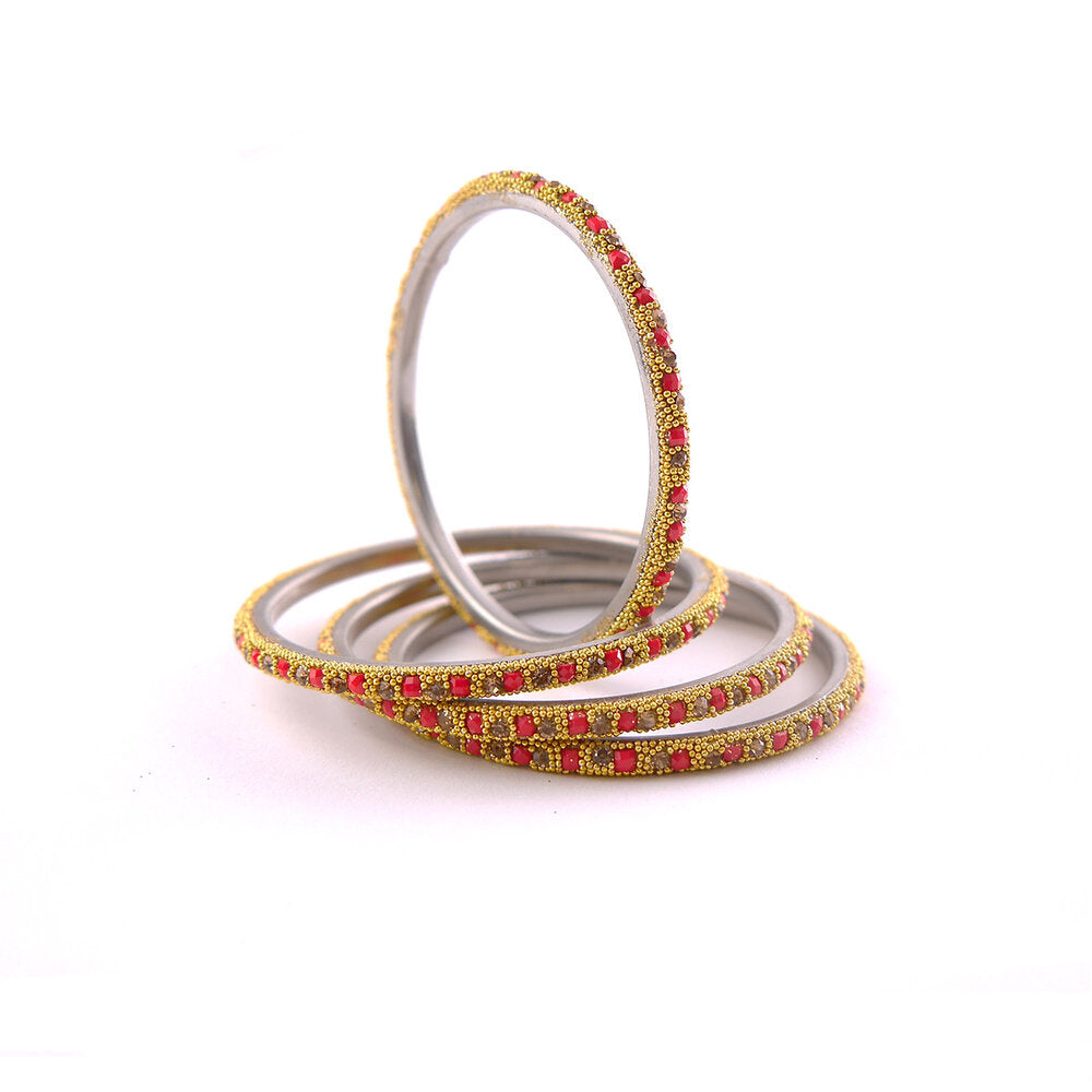 Red Lakh Bangle Set