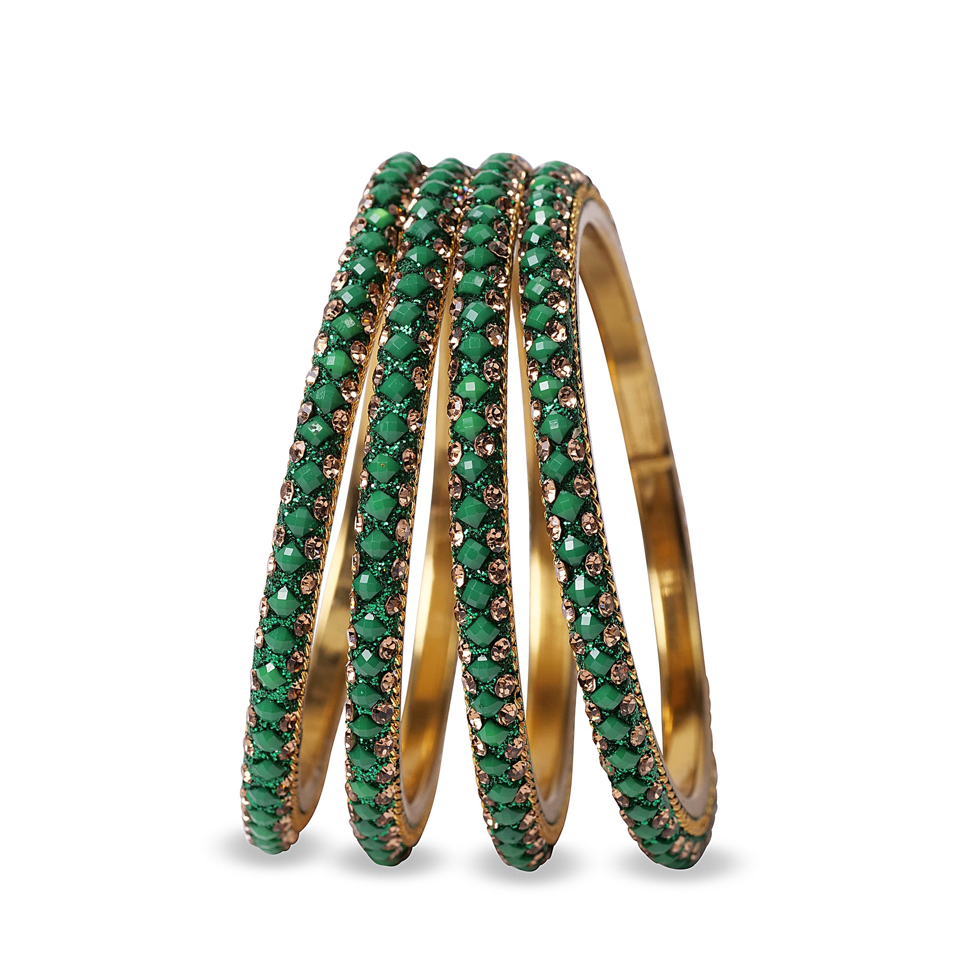Dazzling Green Lakh Bangles