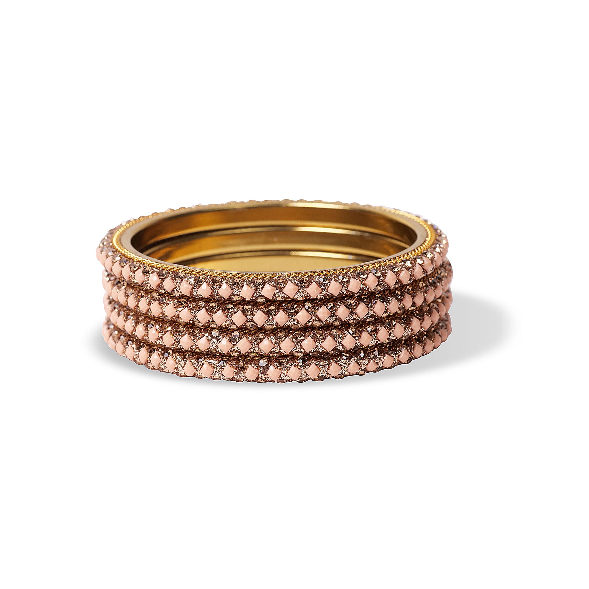 Dazzling Peach Lakh Bangles