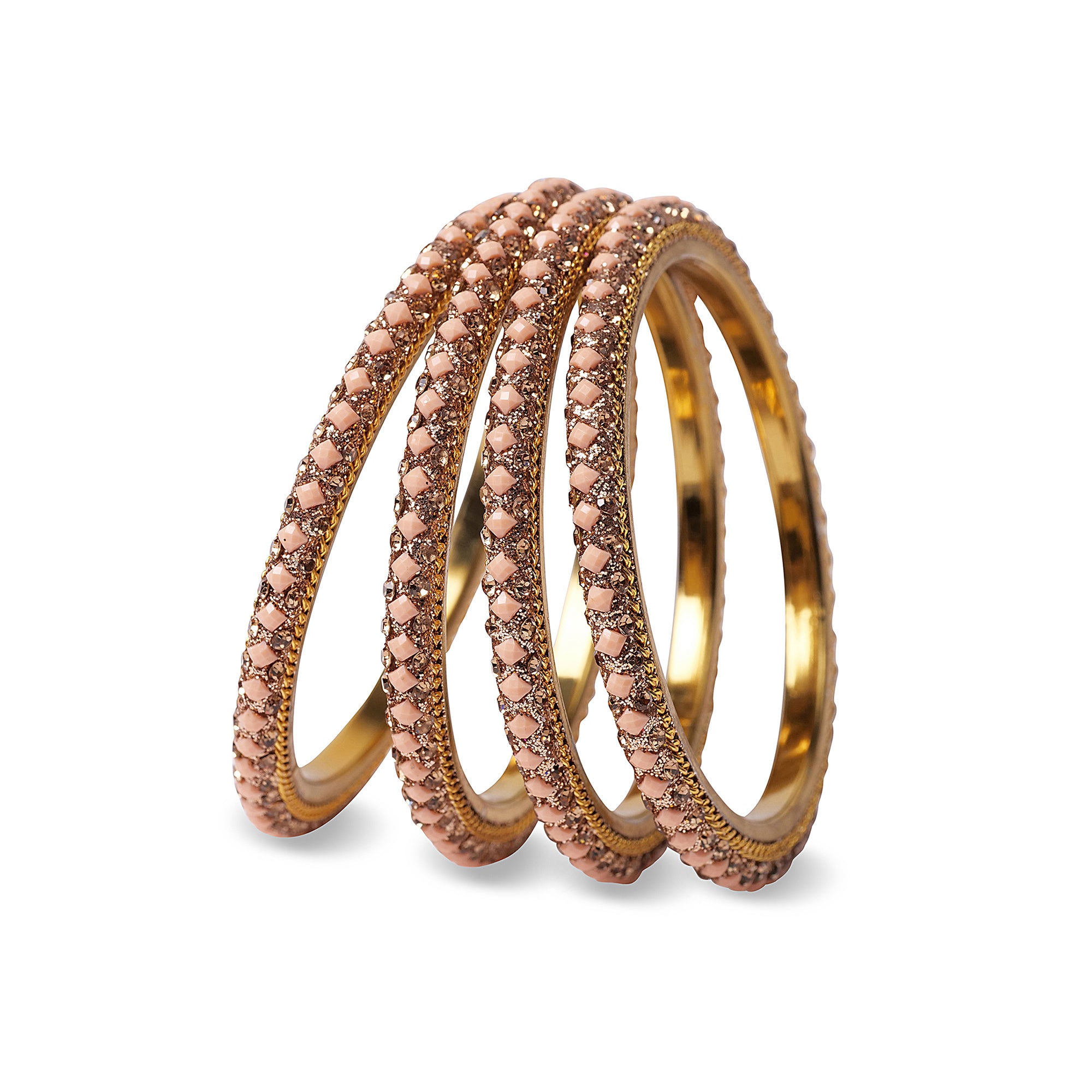 Dazzling Peach Lakh Bangles