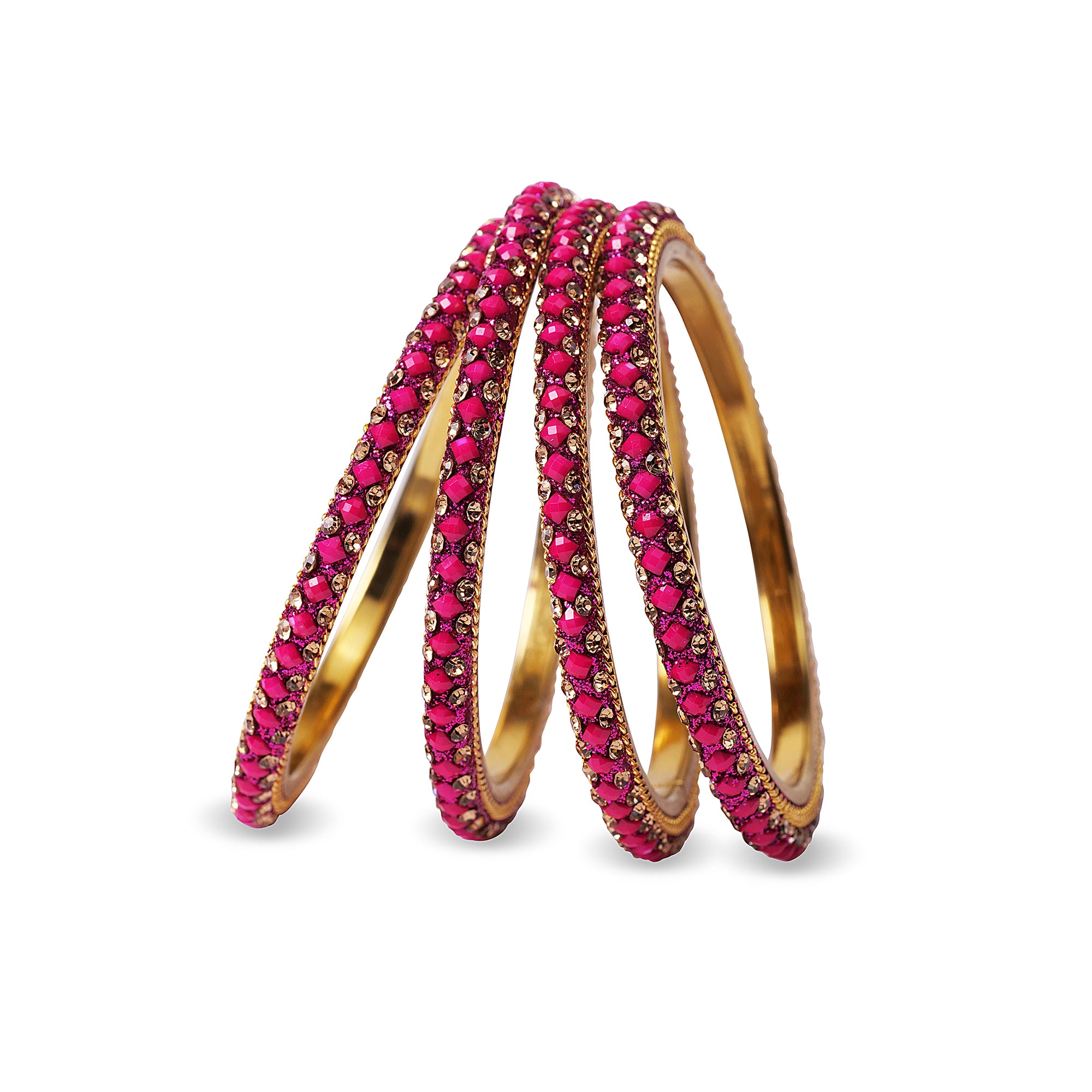Dazzling Hot Pink Lakh Bangles