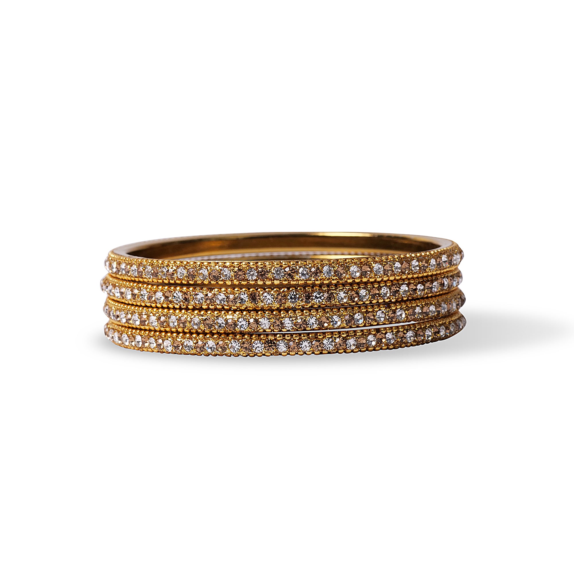 Radiant Lakh Bangle in Light Topaz and White