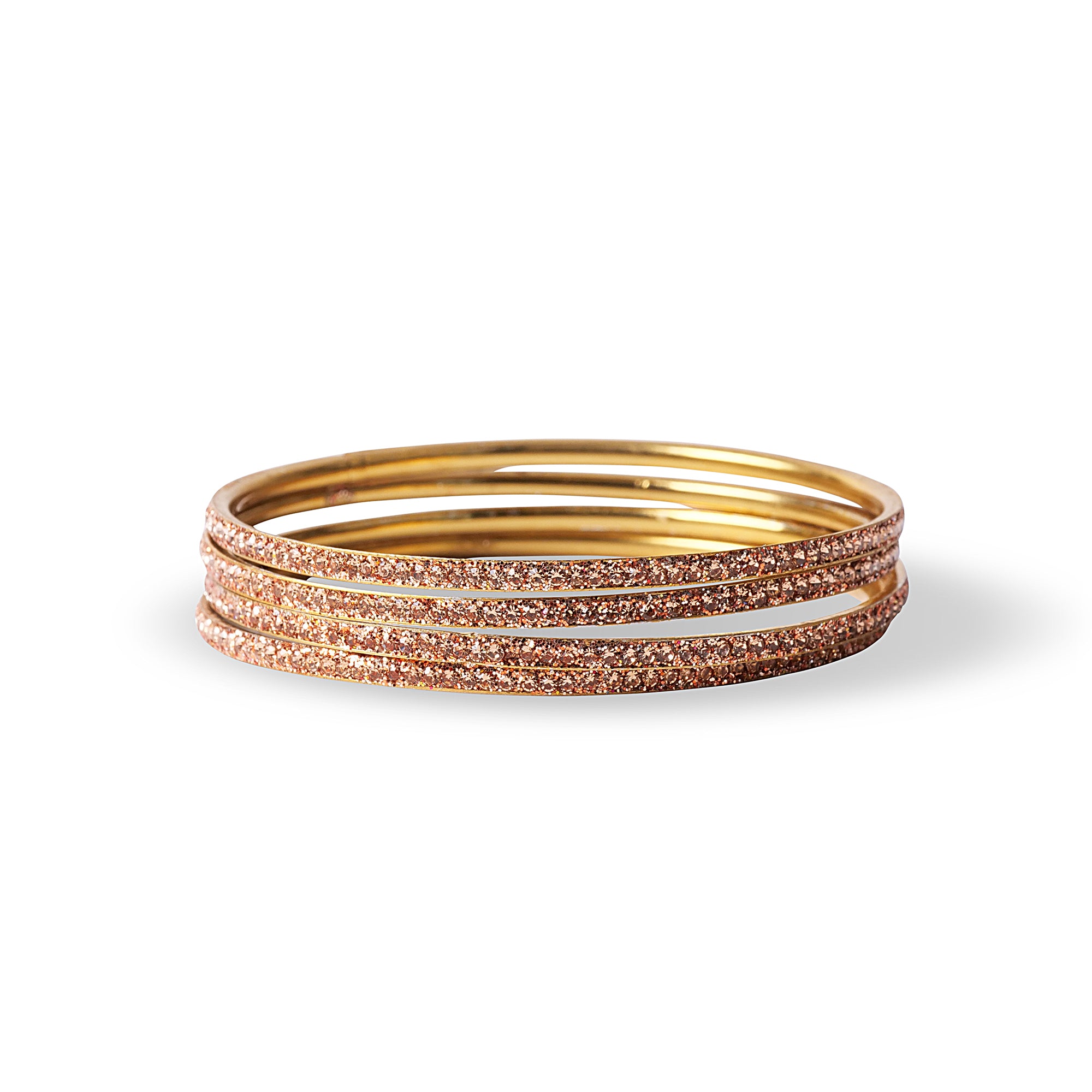 Glimmer Lakh Bangles in Peach