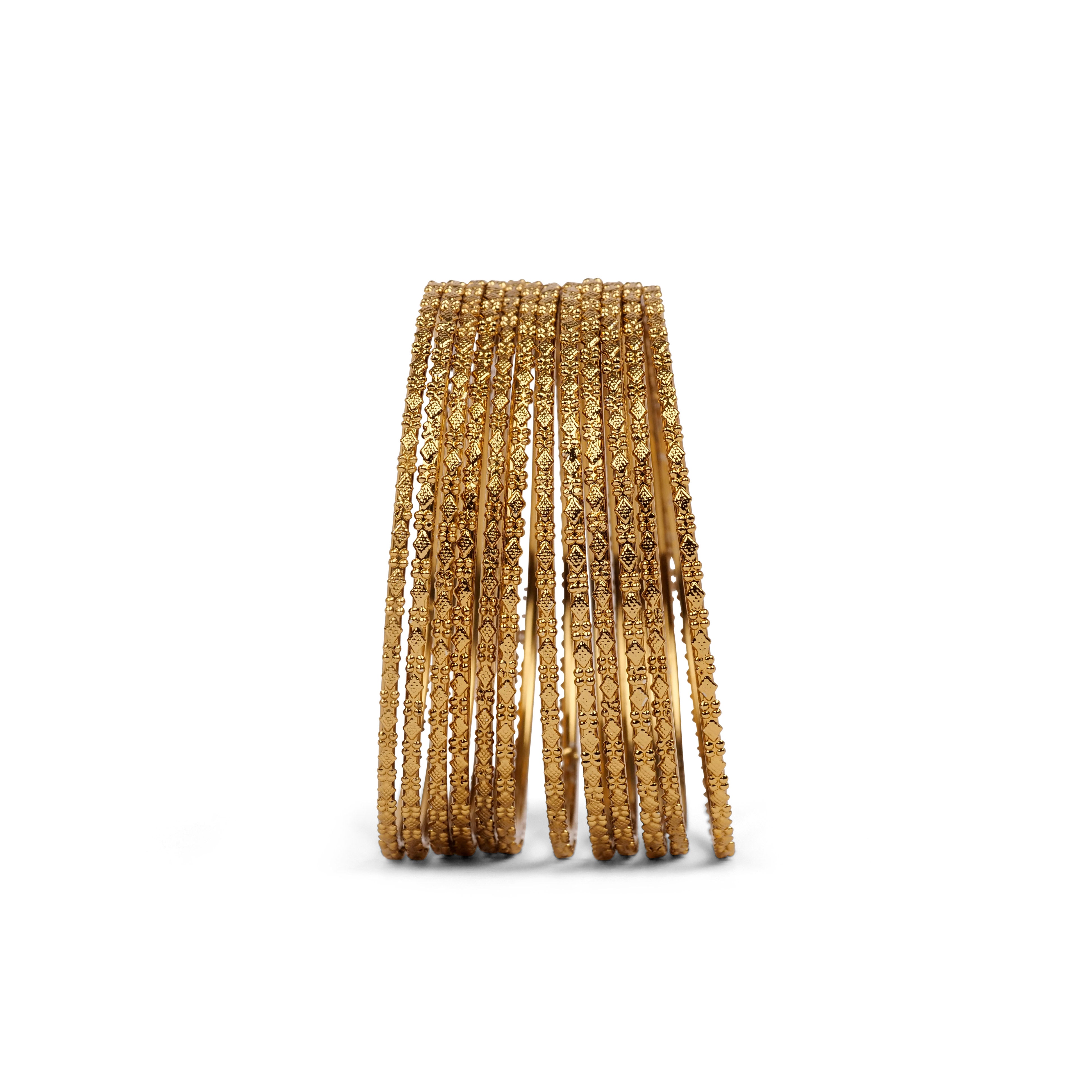 Leila Antique Gold Bangle Set