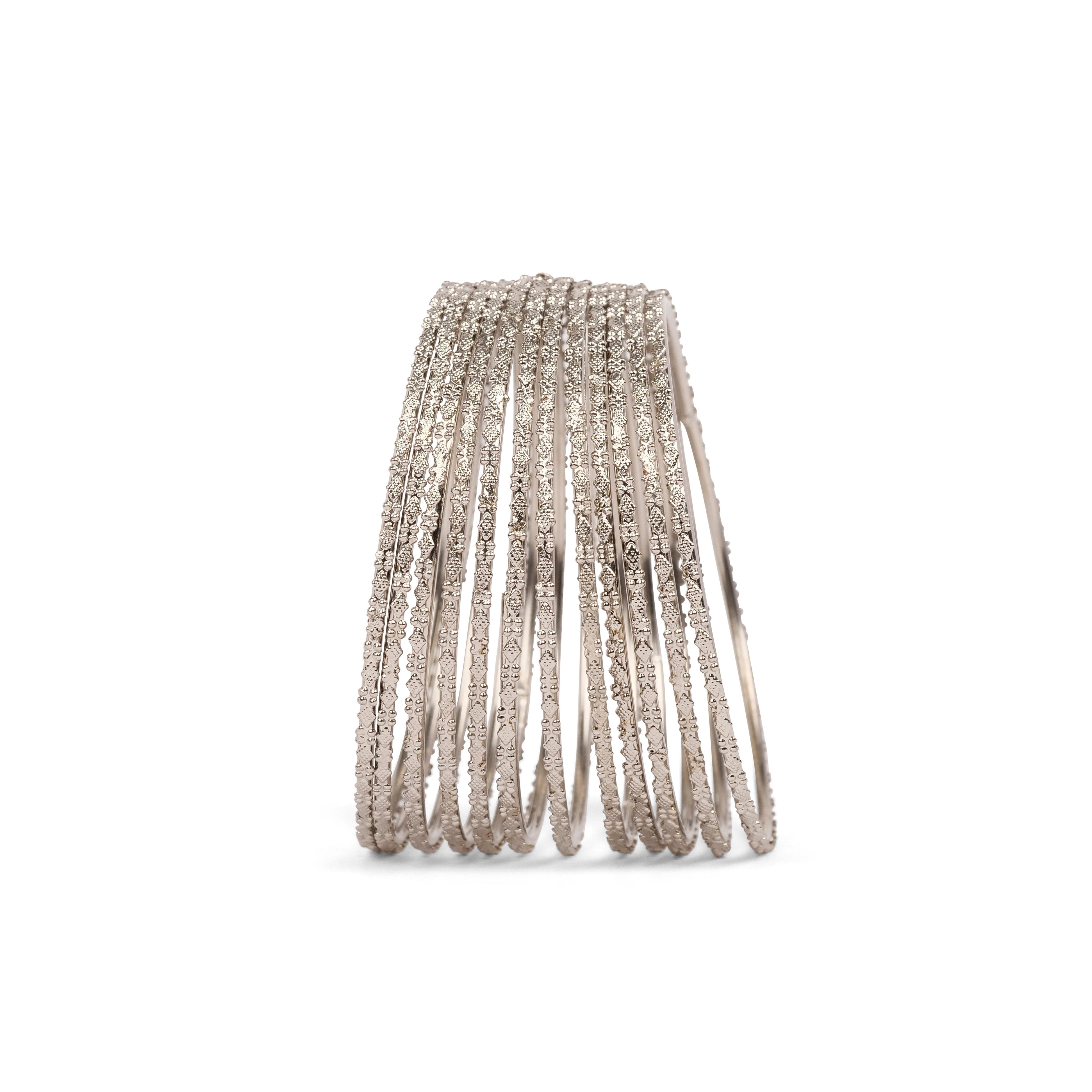 Leila Rhodium Bangle Set