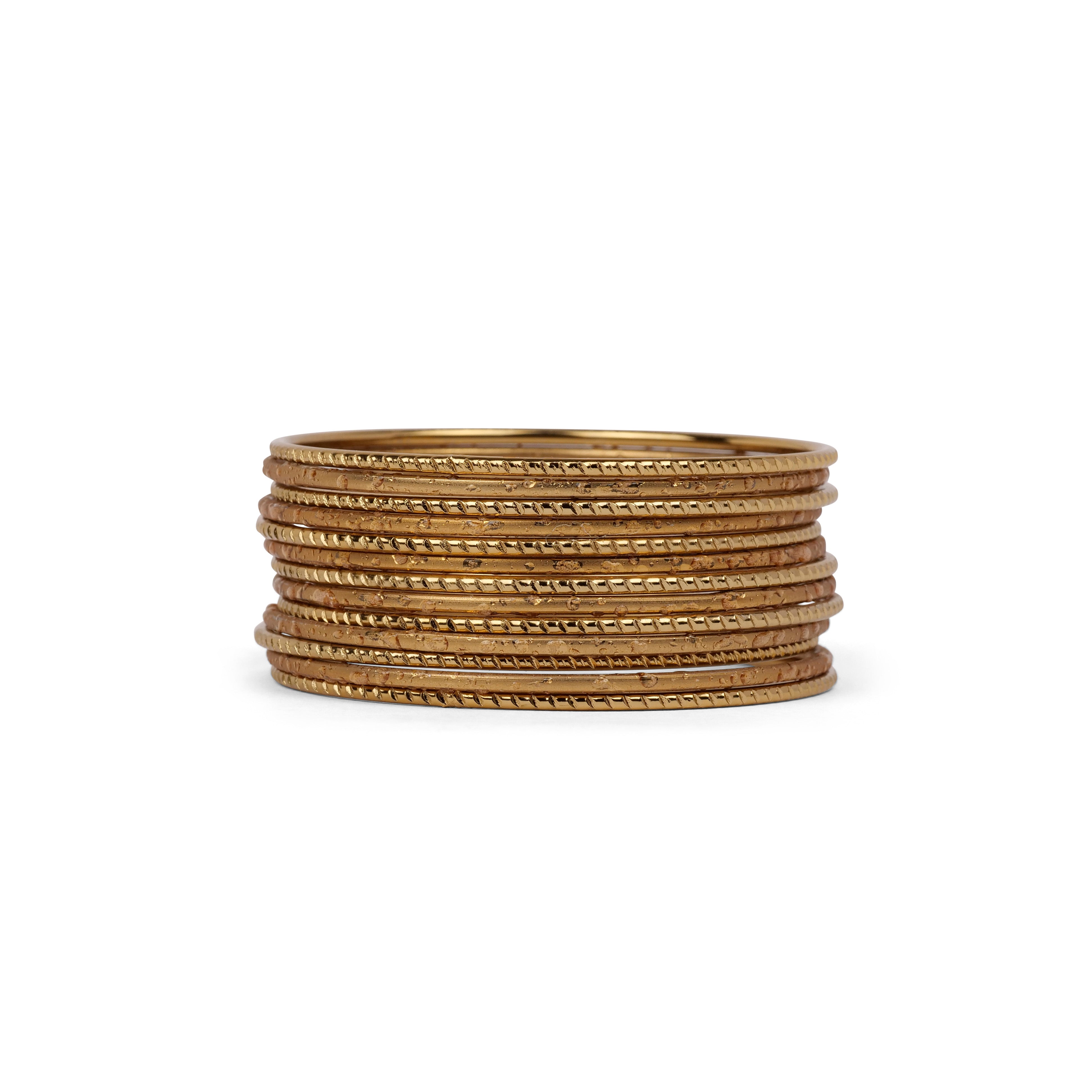 Reva Antique Gold Bangle Set