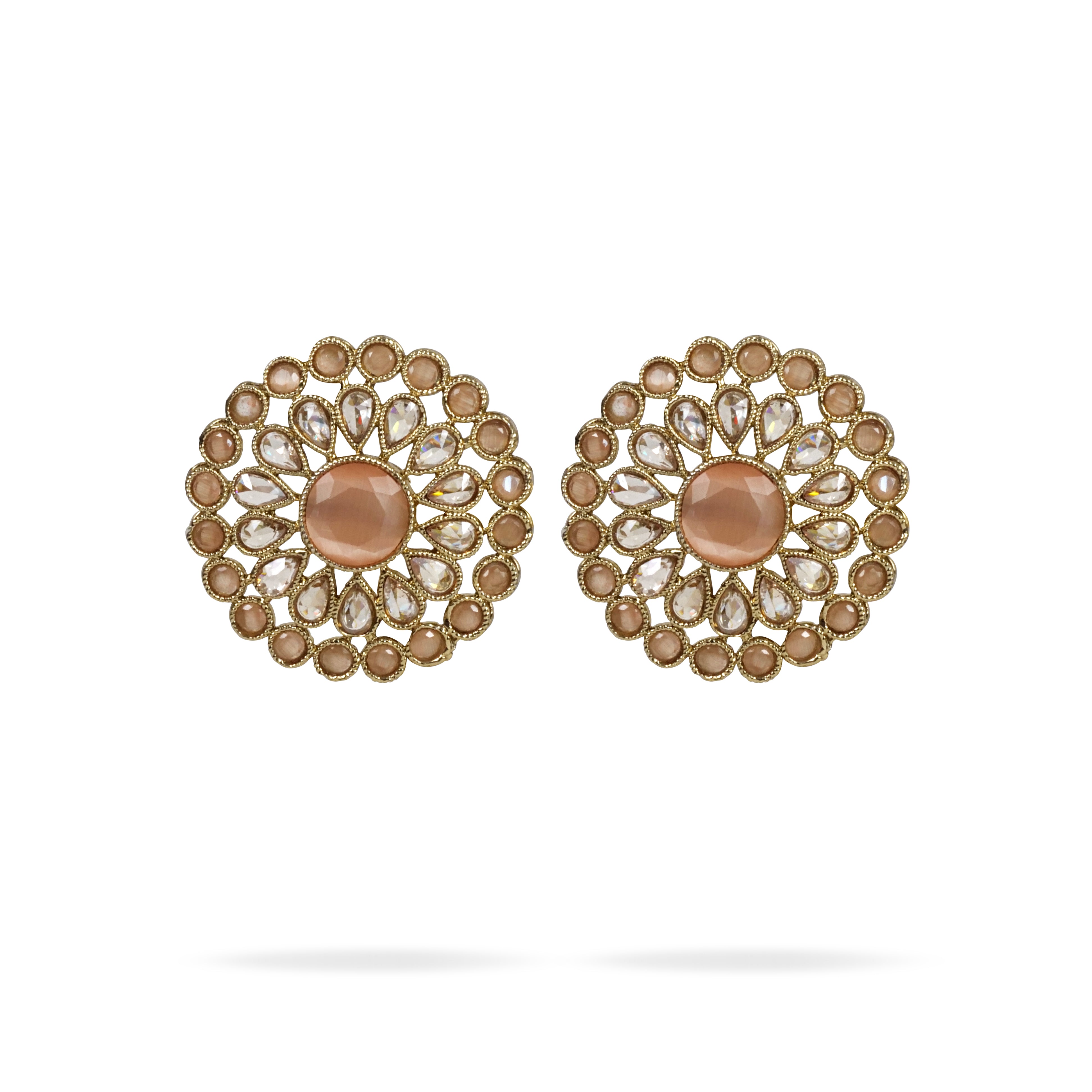 Zuri Oversized Earstuds in Peach