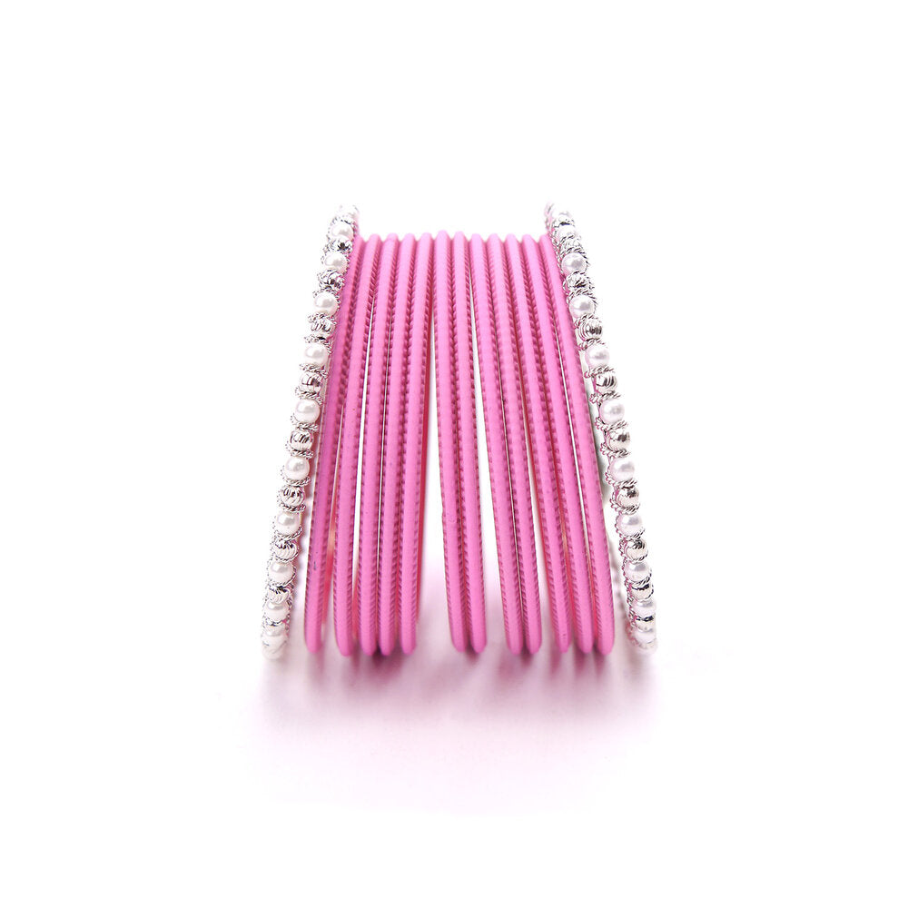 No Drama Bangle Set in Powder Pink