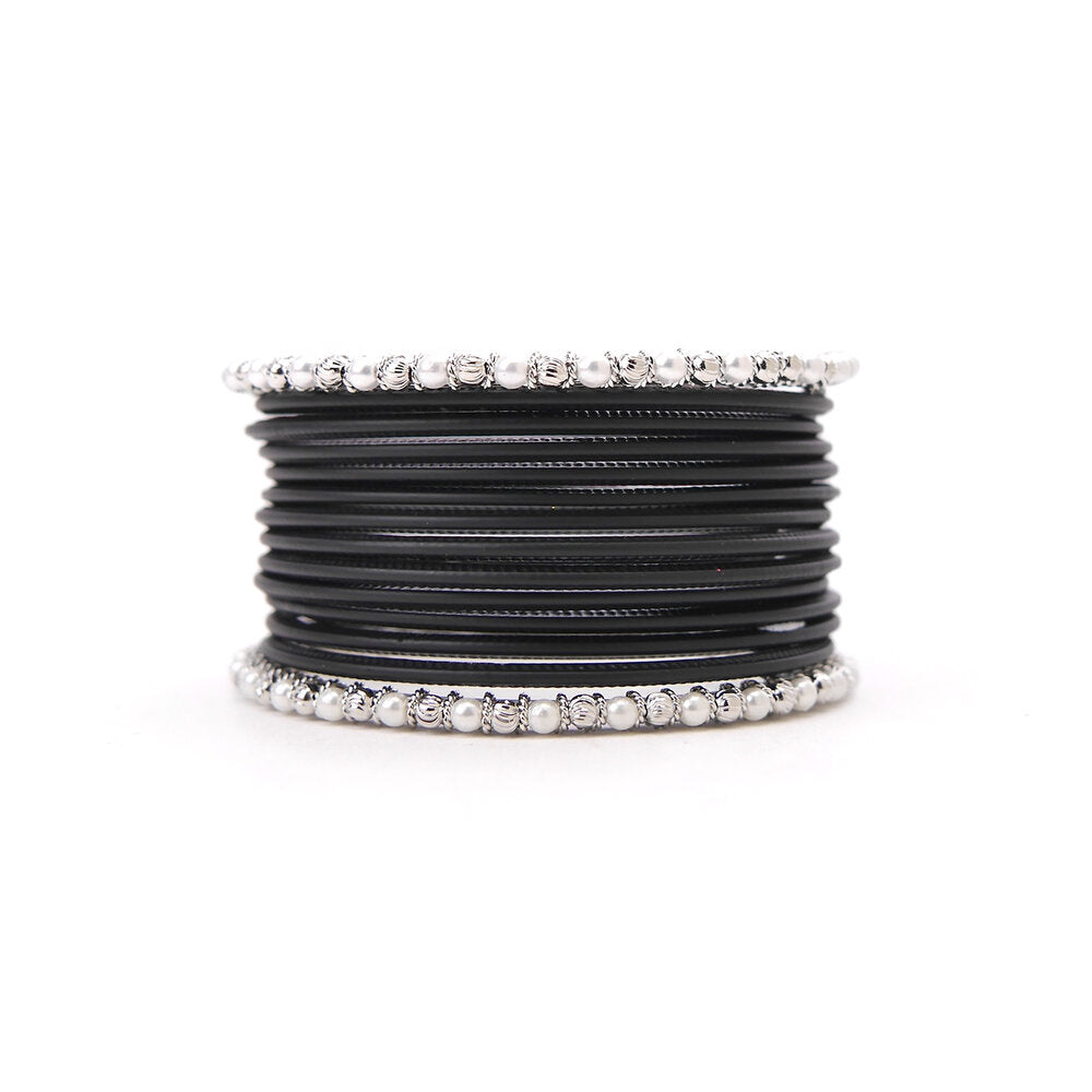 No Drama Bangle Set in Midnight Black