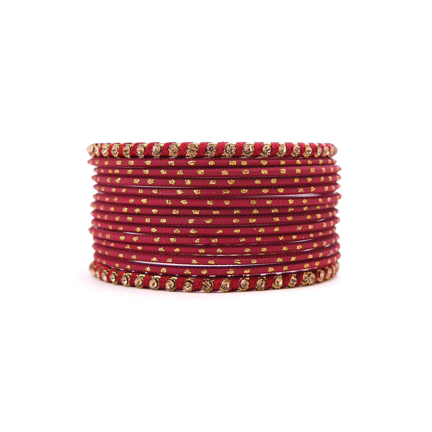 No Drama Bangle Set in Maroon