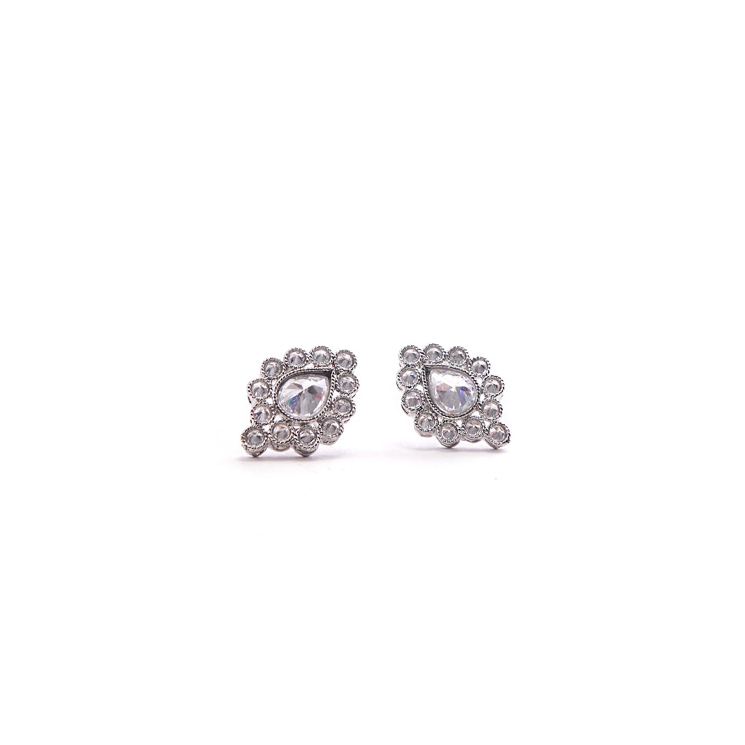 Autumn Leaf Studs in Rhodium