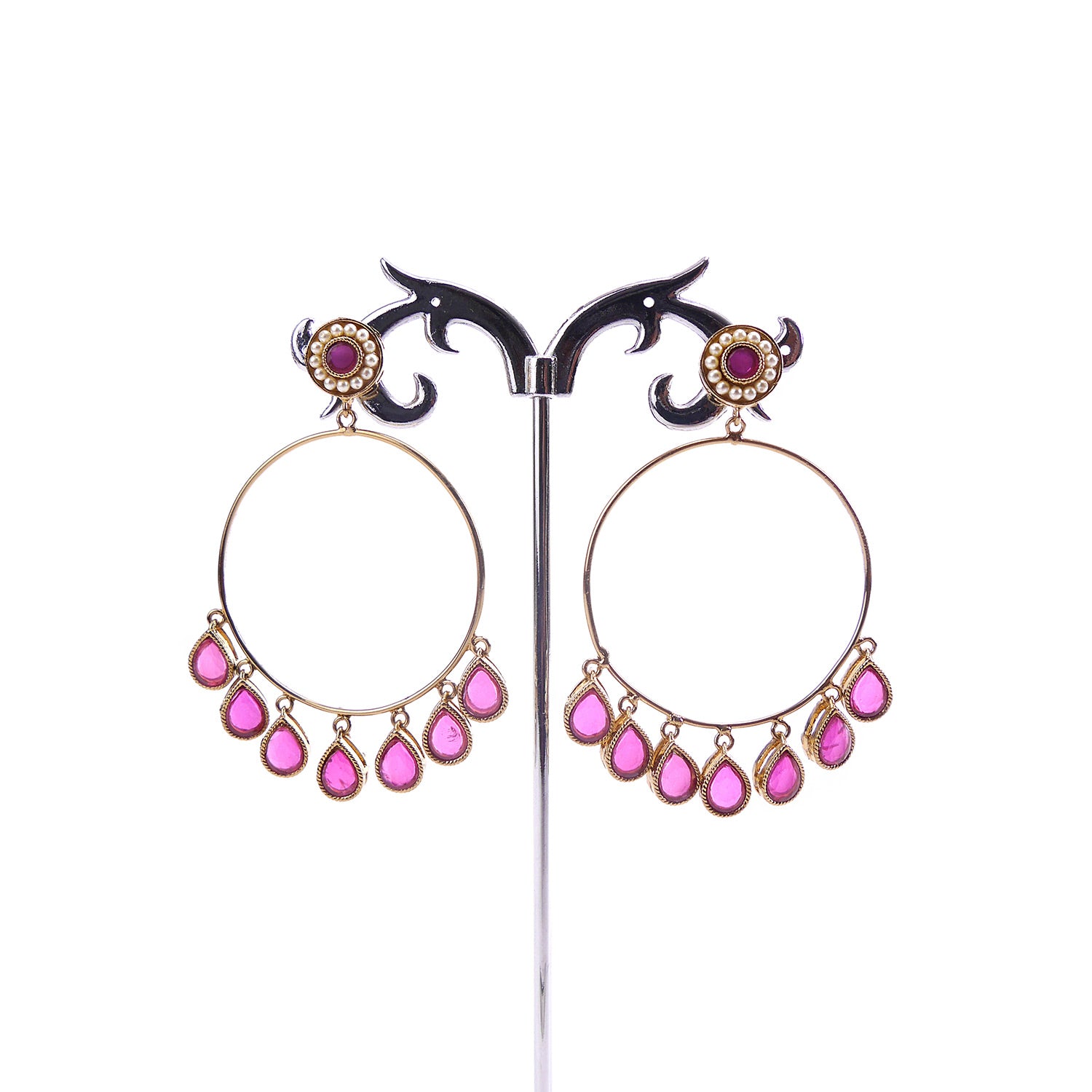 Leela Hoops in Pink
