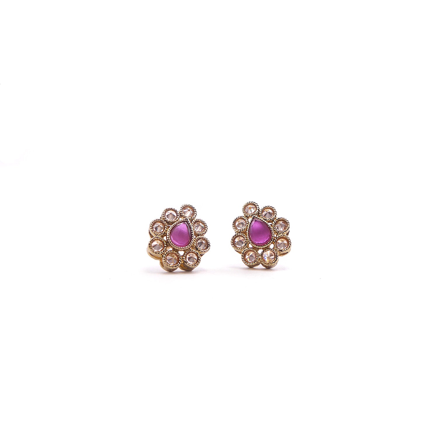 Naya Teardrop Studs in Pink