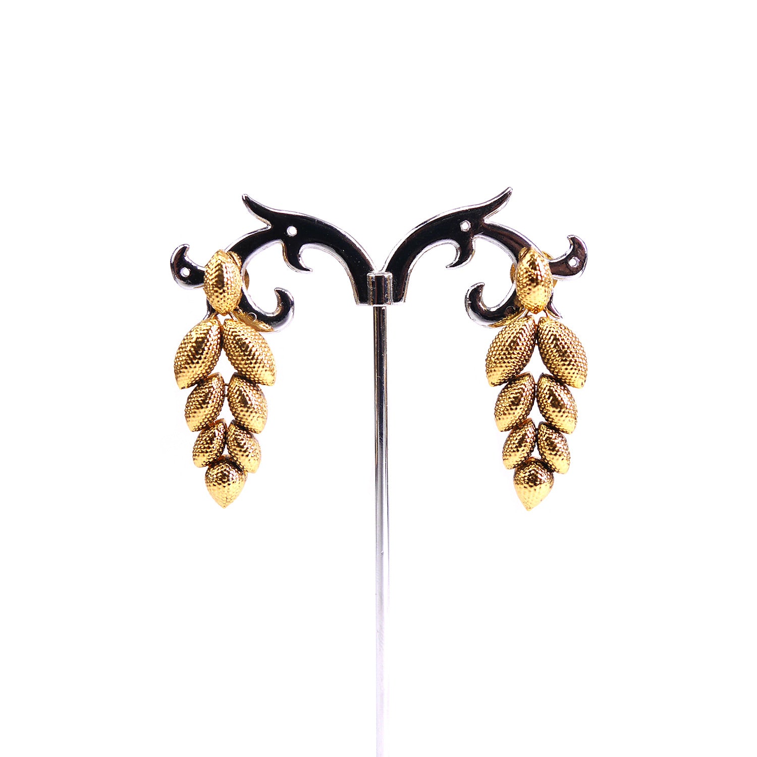 Double Leaf Necklace Set in Antique Gold