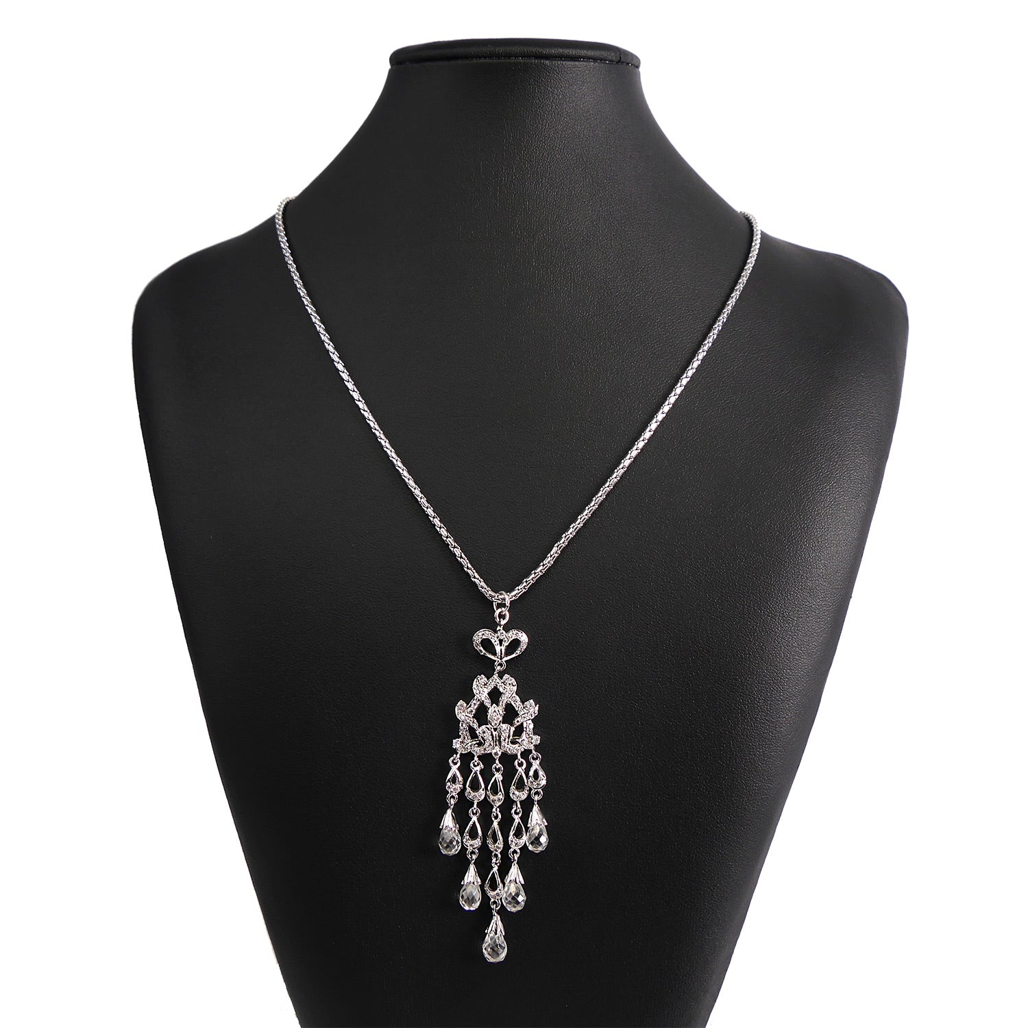 Cubic Zirconia Droplet Pendant Set
