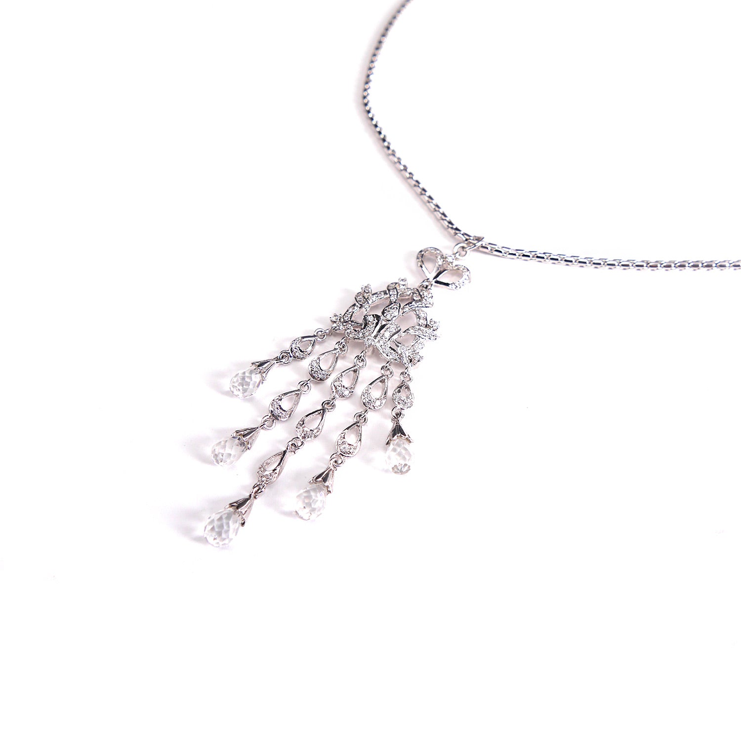 Cubic Zirconia Droplet Pendant Set