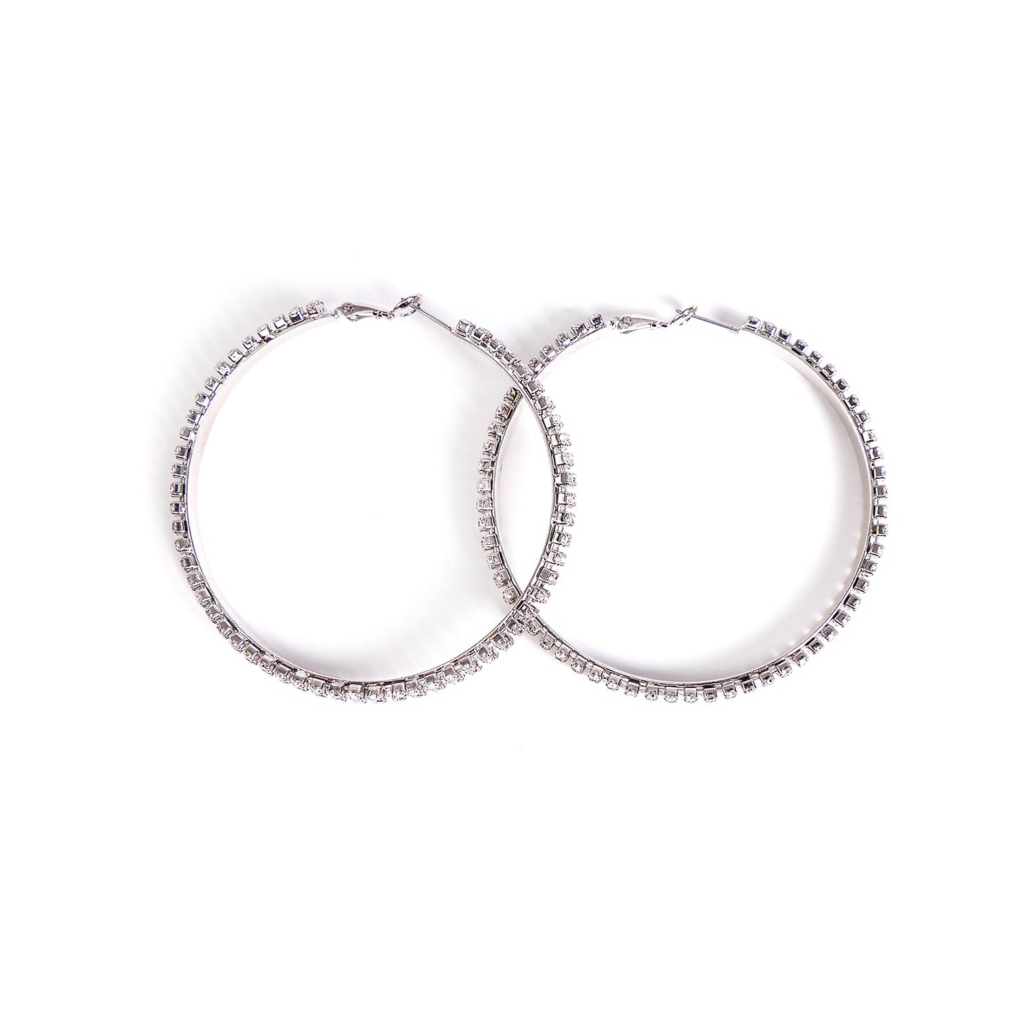 Diamante Hoops in Rhodium