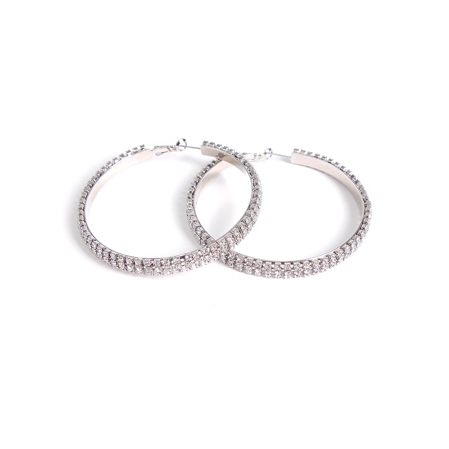 Diamante Hoops in Rhodium